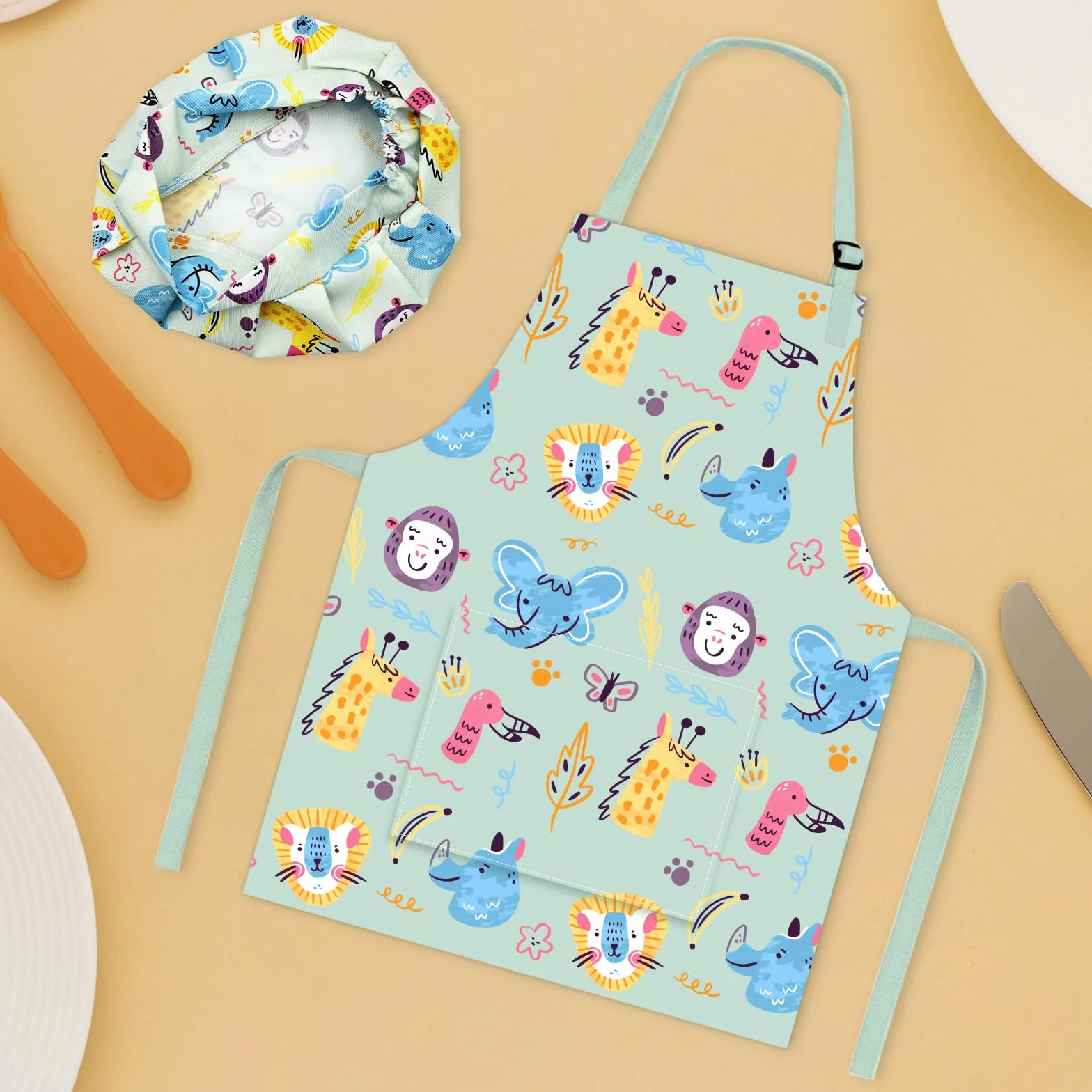 Tablier Cuisine Enfant Garcon Fille Personnalisé Polyester Coton 2-6 Ans