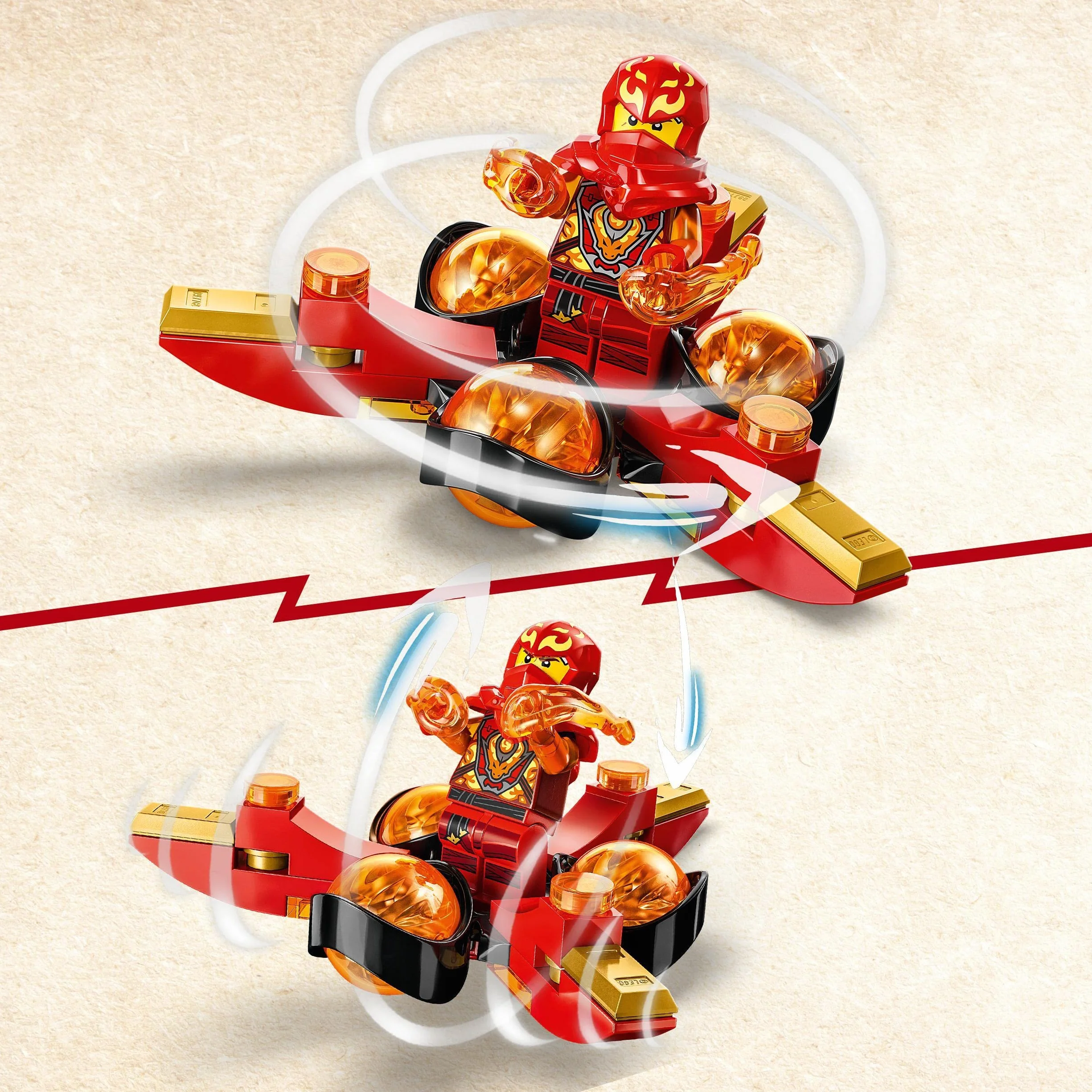 LEGO 71777 Ninjago Le Salto Spinjitzu Le Pouvoir du Dragon de Kai Jouet Toupie Ninja pour Enfants Dès 6 Ans