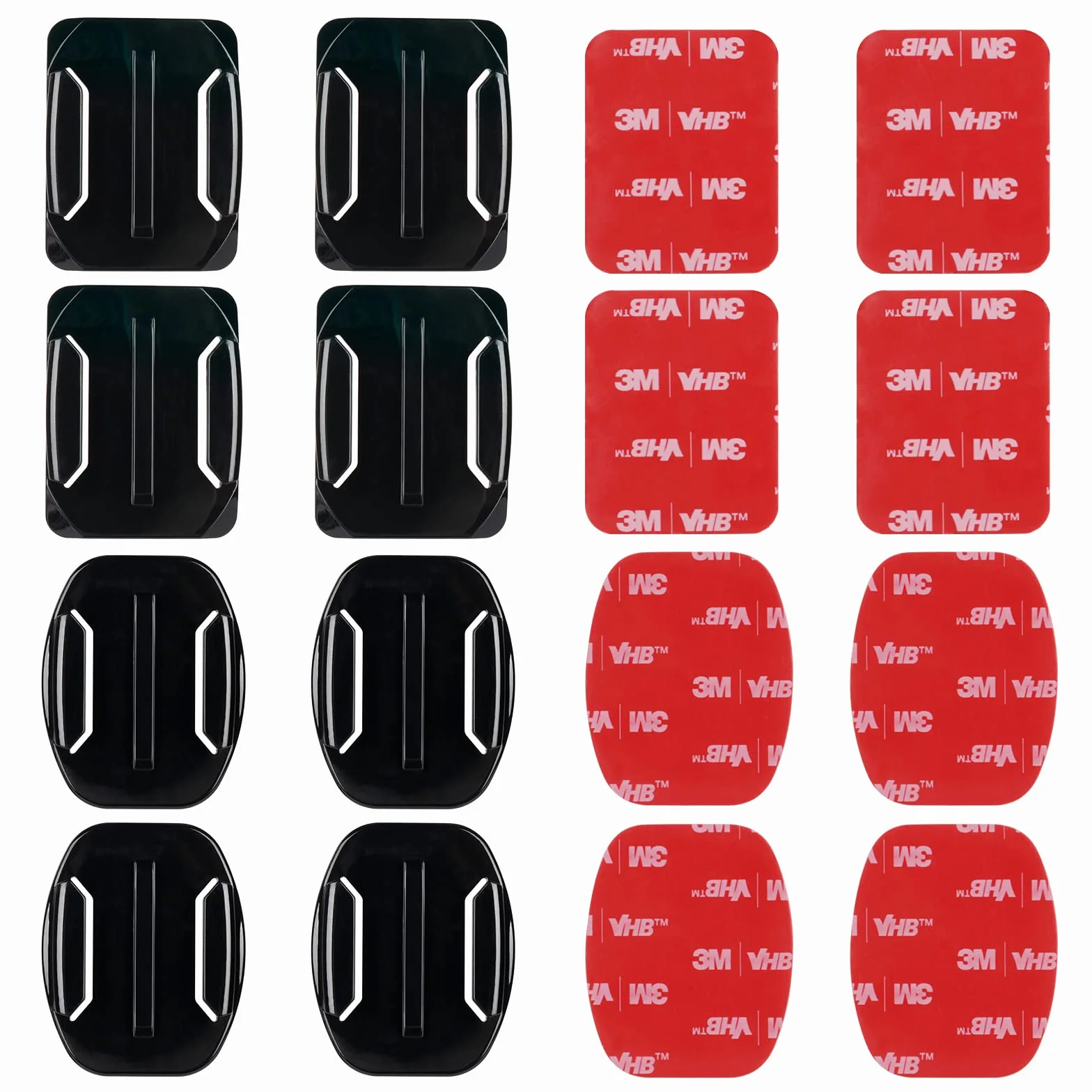 HSU Adhésifs pour GoPro Hero 12/11/10/9/8/7/6/5/4/3+/3 - 4 Supports Incurvés et 4 Plats