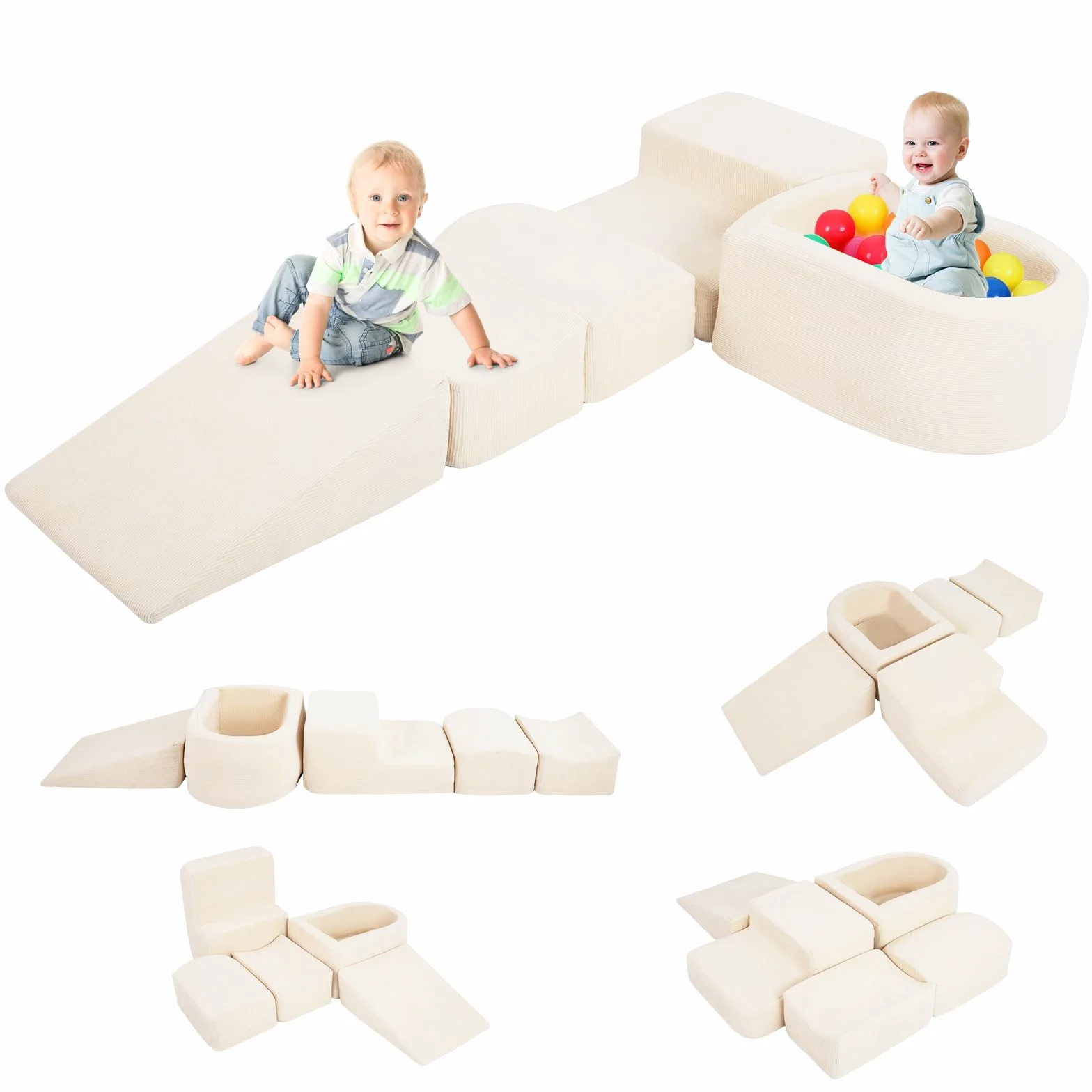 FANTASK Lot de 5 Blocs de Construction géants en Mousse XXL avec Piscine à balles