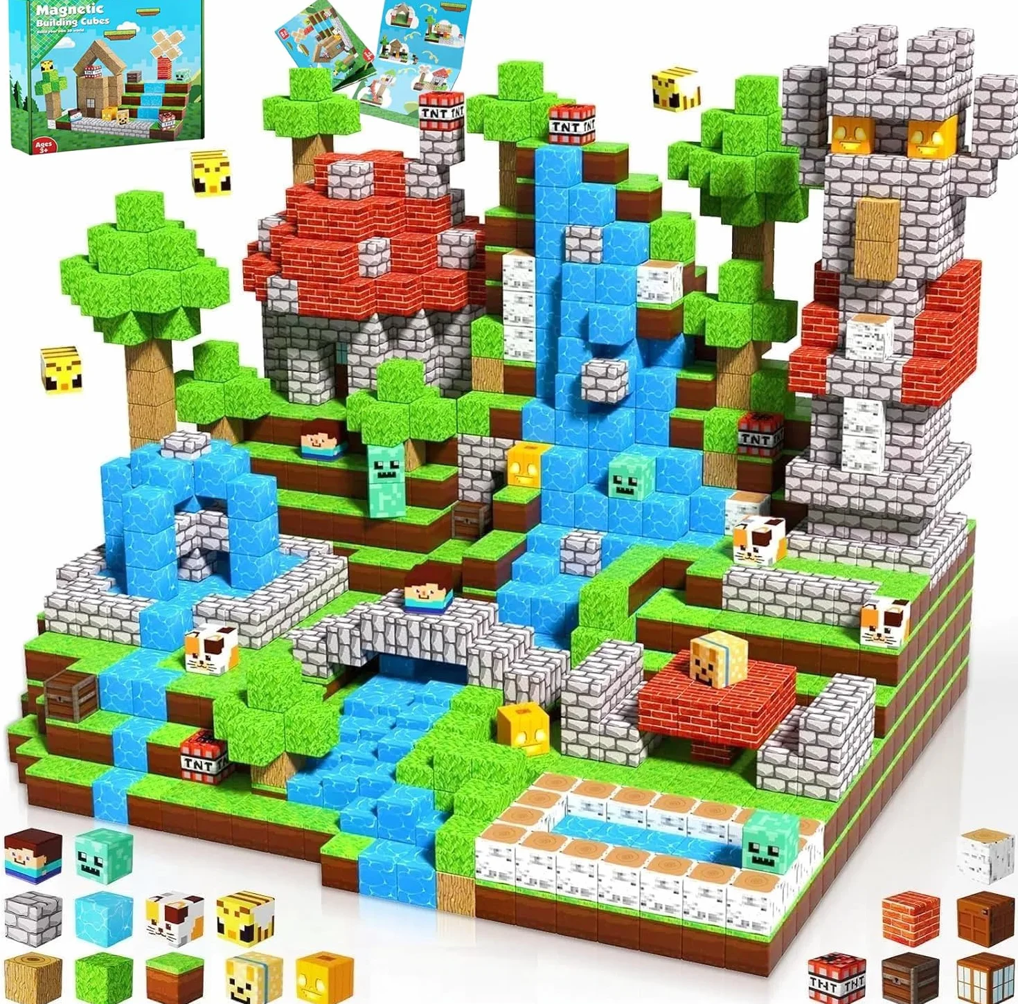 ToyUnited Blocs de Construction Magnétiques, Ensemble pour Enfants 3-9 Ans, Cadeau Pâques Anniversaire
