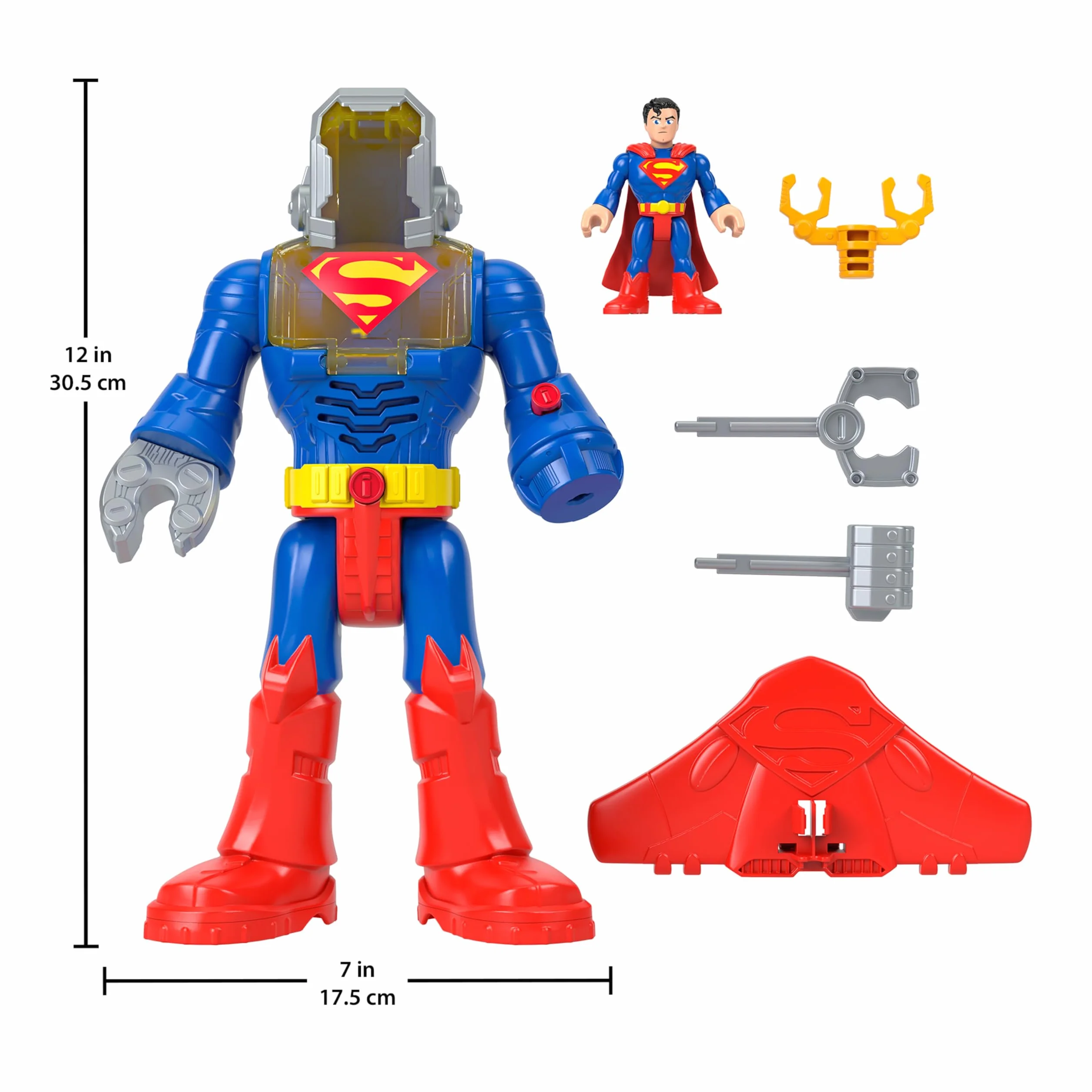 Fisher-Price Imaginext Robot Superman XL DC Super Friends 30 cm avec sons et lumières JCT47