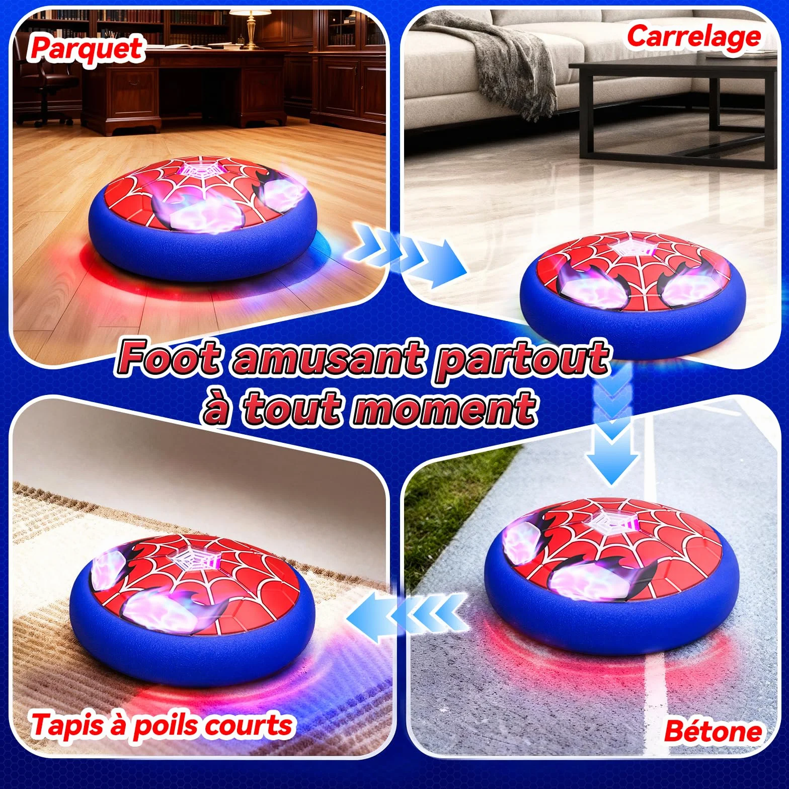 Ballon de Foot Lumineux avec Yeux Jouet Garcon 3-12 Ans Cadeau Jeux Exterieur Interieur