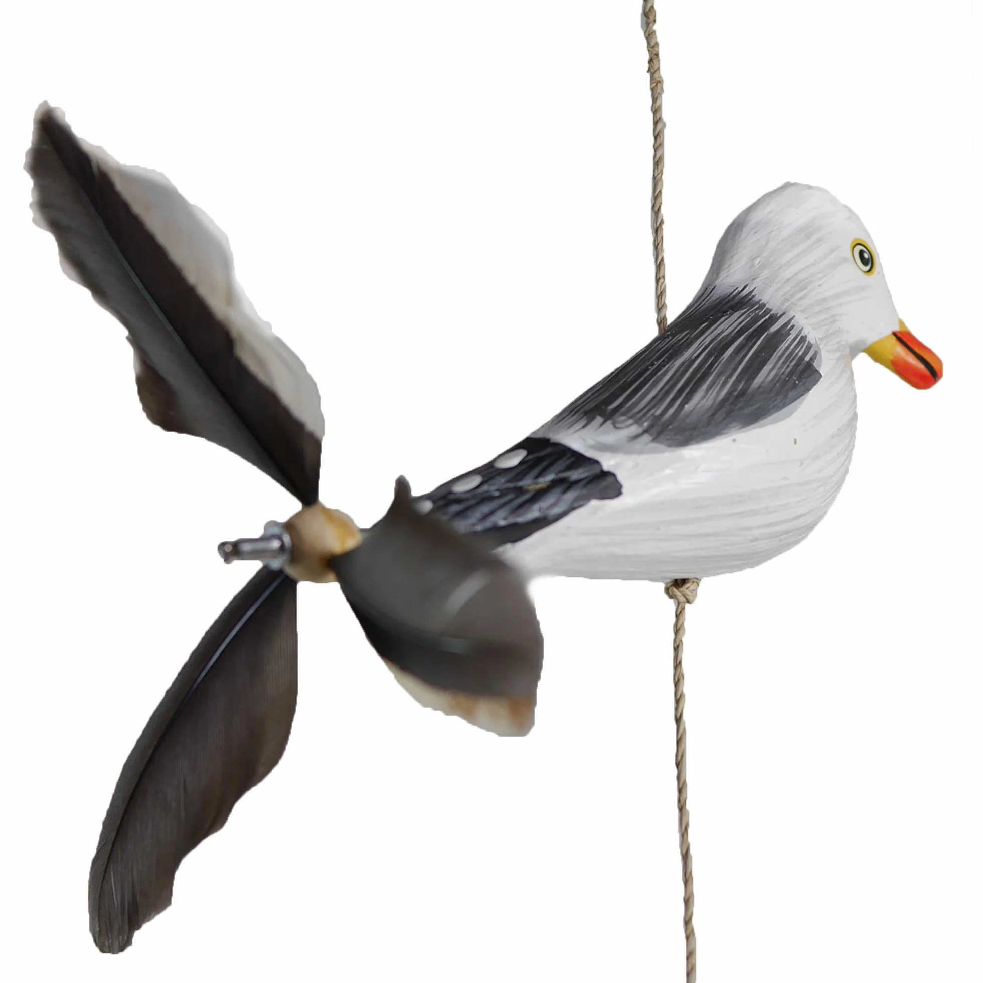 Hélices à ressort pour carillon éolien 15 cm avec perle en bois et tiges en acier - Lot de 3 - Décoration de jardin