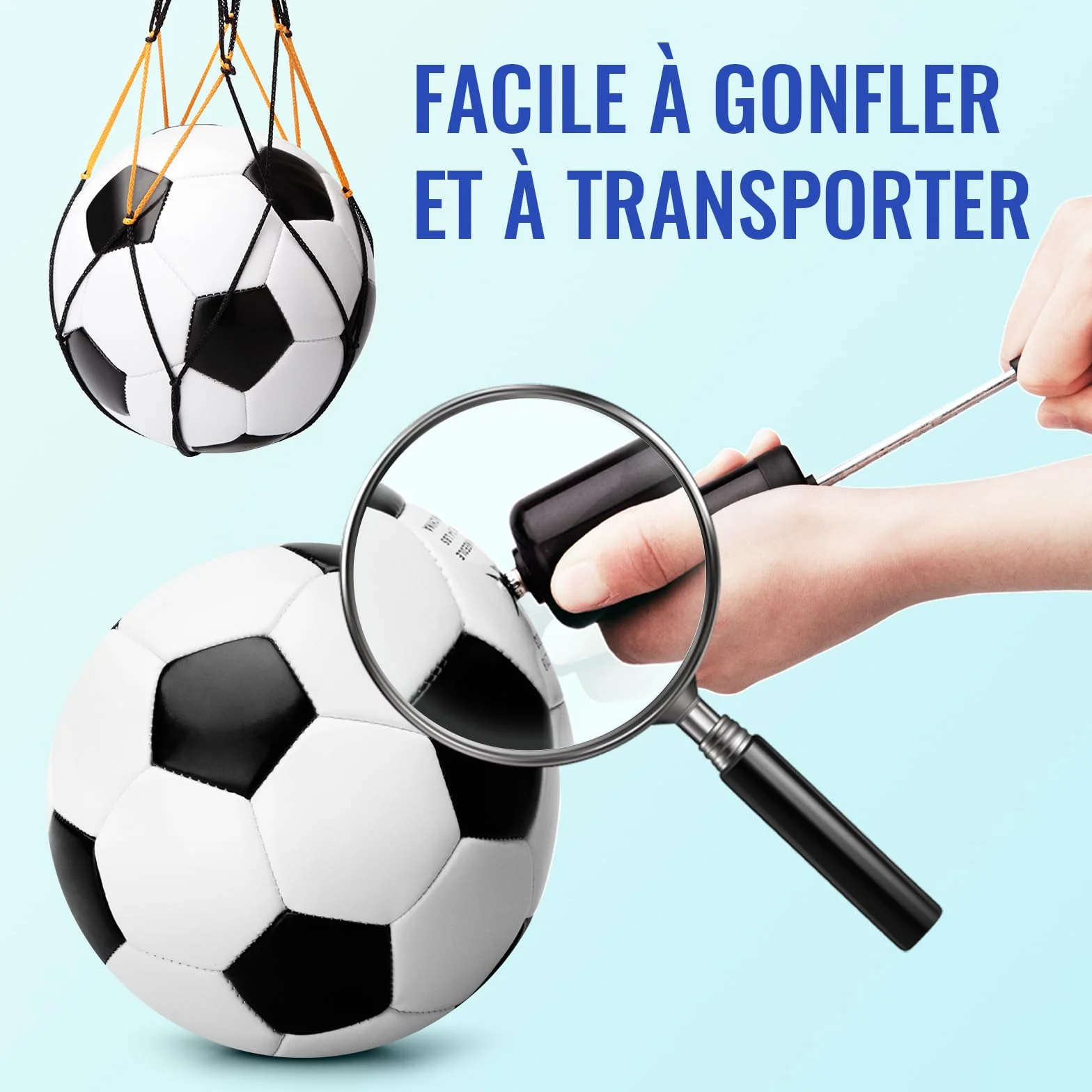U&C Planet Ballon de Football Enfant Taille 3 avec Pompe – Noir et Blanc, Jeux Extérieur, Entraînement Durable, Cadeau 3-8 Ans