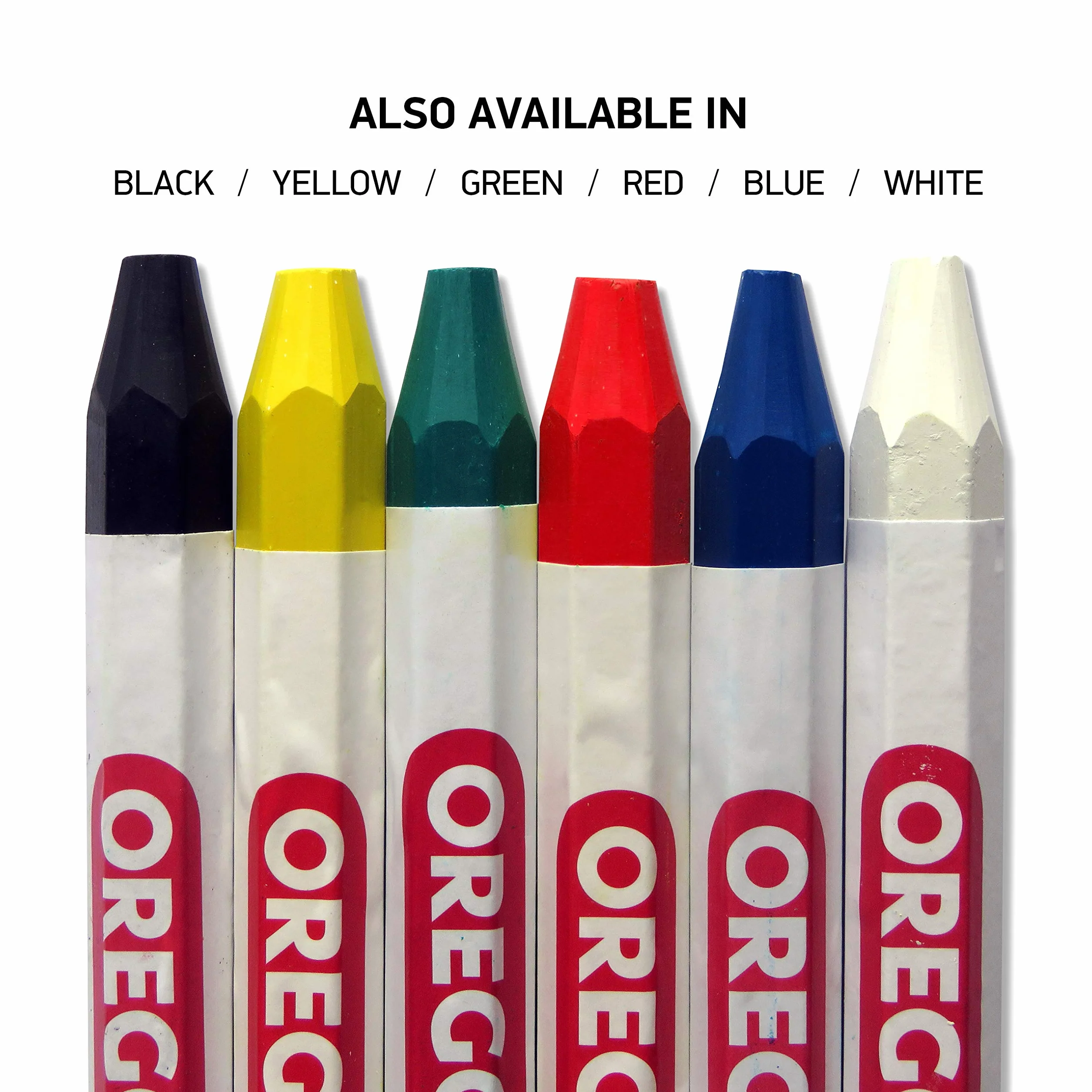 Oregon Craies de Marquage Blancs 6 Faces Multi-surface Lot de 12
