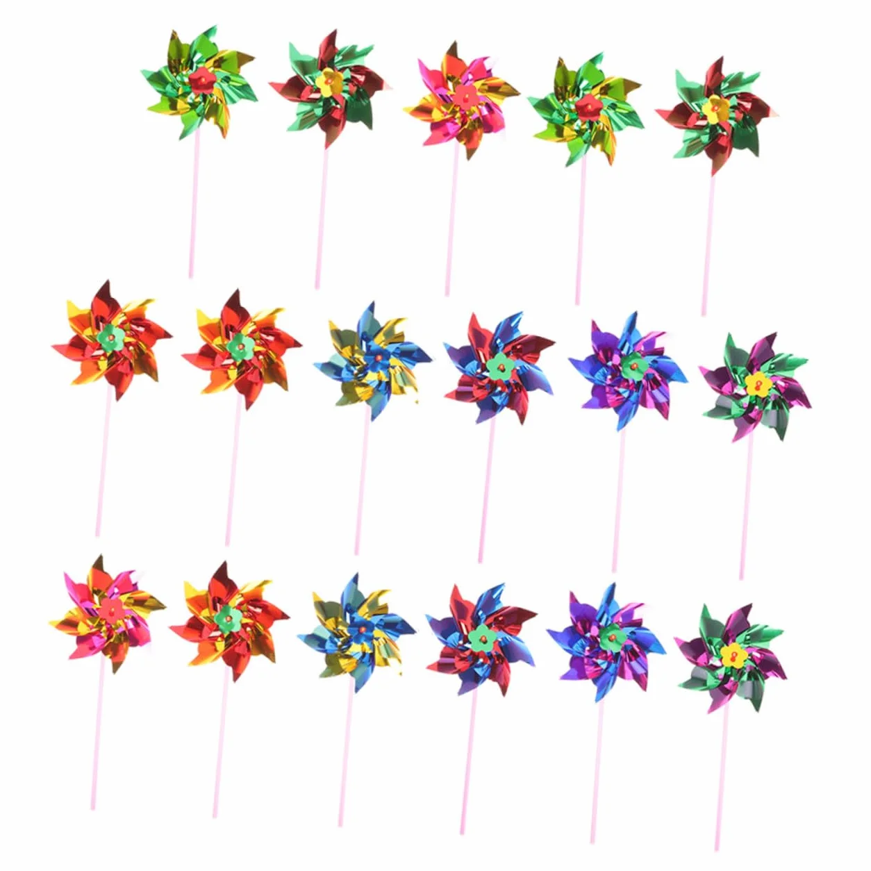Lot de 20 Jouets Moulin À Vent en Plastique Coloré pour Jardin Extérieur
