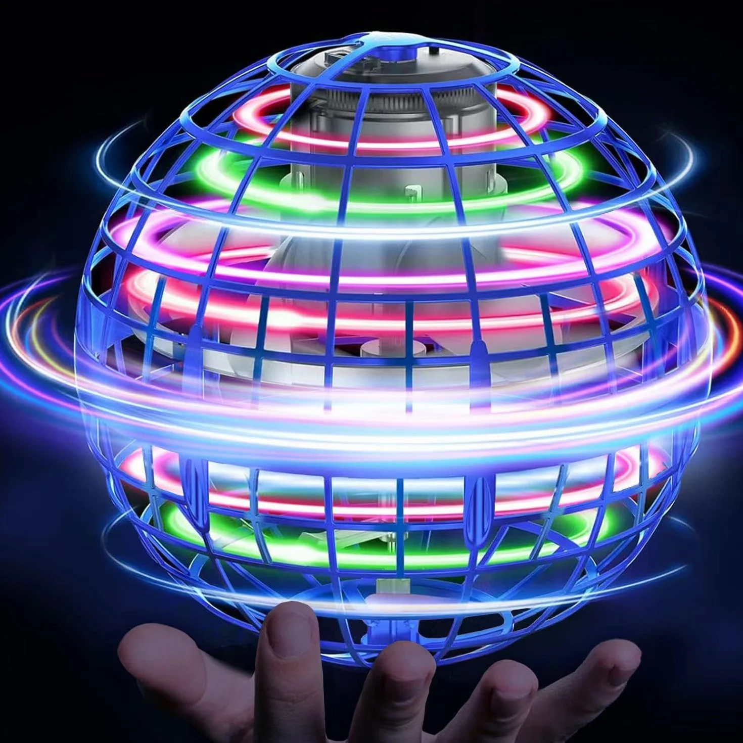 Boule Volante Lumineuse Magique Flying Orbi Boomerang Ball Spinner Hoverball Jouet Cadeau pour Enfant 6-10+ Ans Intérieur Extérieur