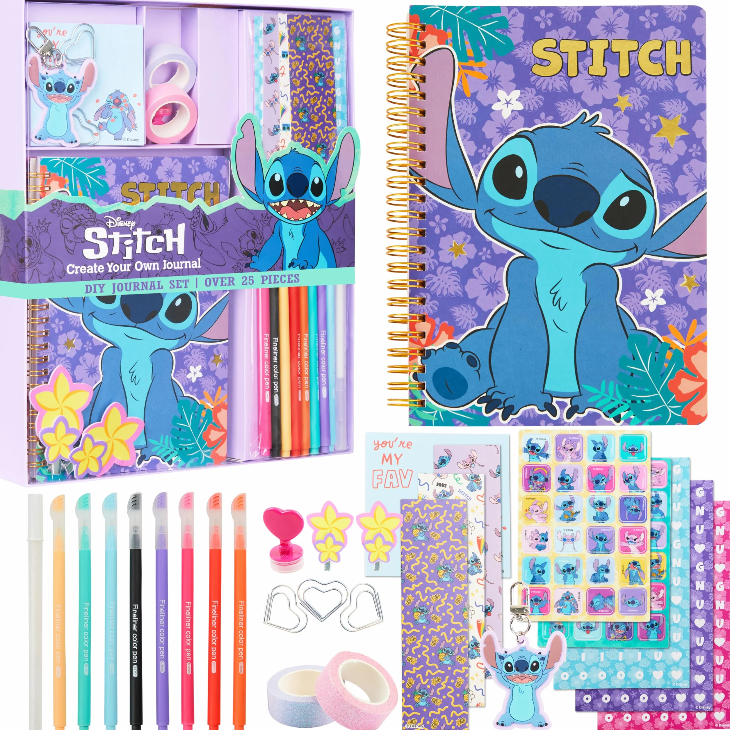 Disney Stitch Journaling Kit DIY Enfant Ado Carnet de Notes A5 Autocollants Loisirs Créatifs
