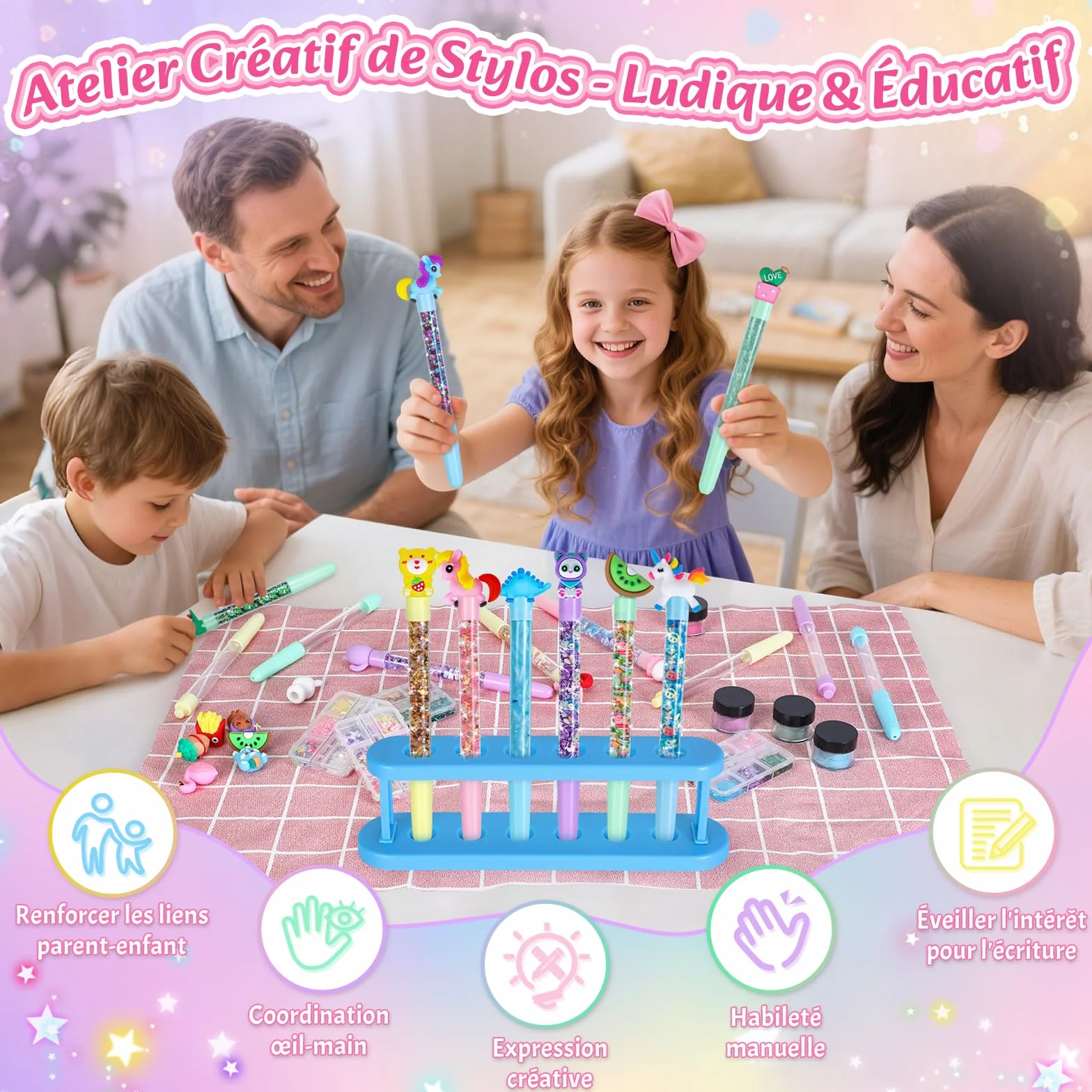 Kazzley Fabrique à Stylo 73 PCS 20 Stylos 40 Recharges Loisir Créatif Enfant 5-12 Ans Cadeau Fille Garçon