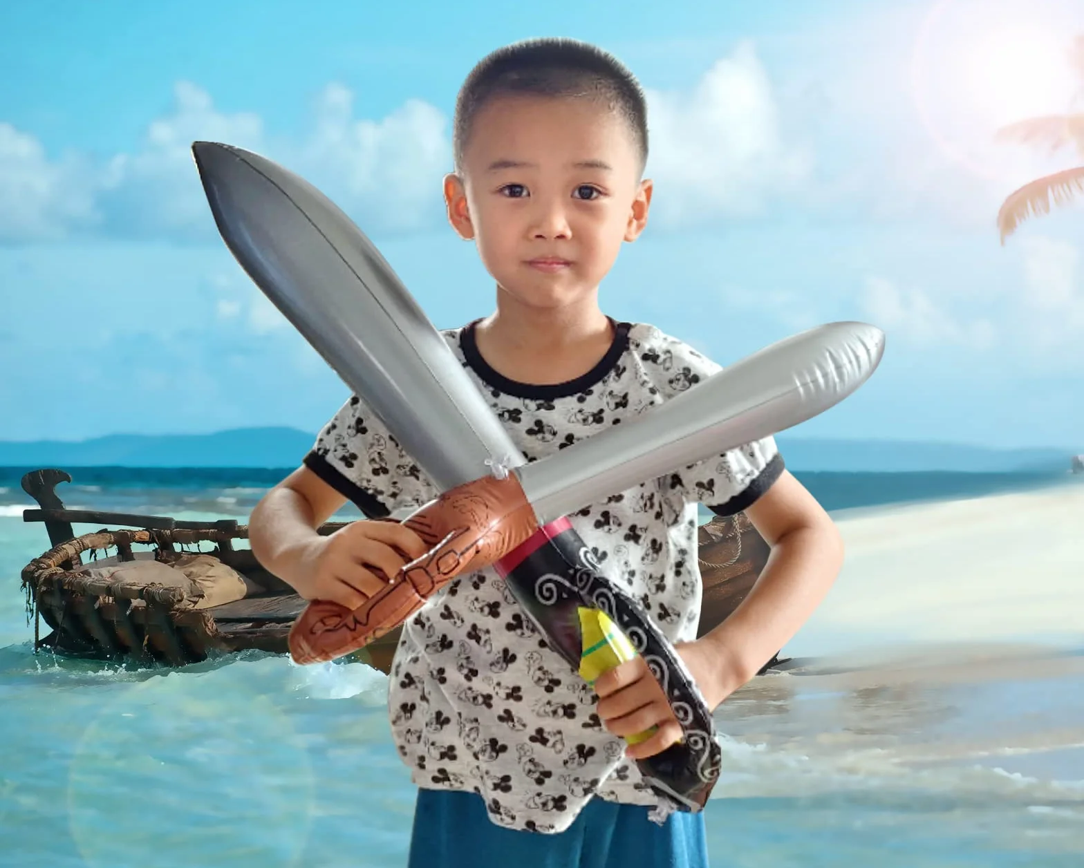 Épée Gonflable de Pirate - Décorations de Fête - Jouet Gonflable pour Enfants et Adultes (6 Pièces)