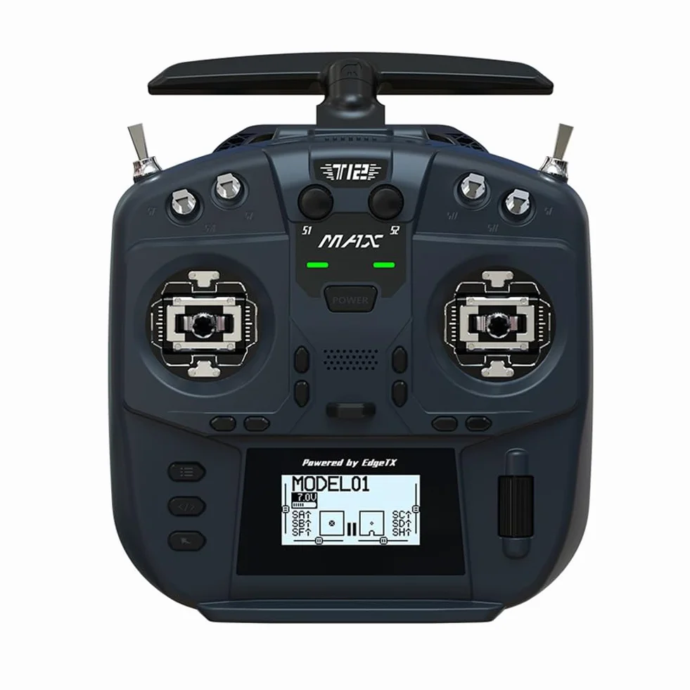 T12 MAX ELRS Télécommande 2,4 G Capteur à Hall Cardan Antenne pliable pour drone RC FPV