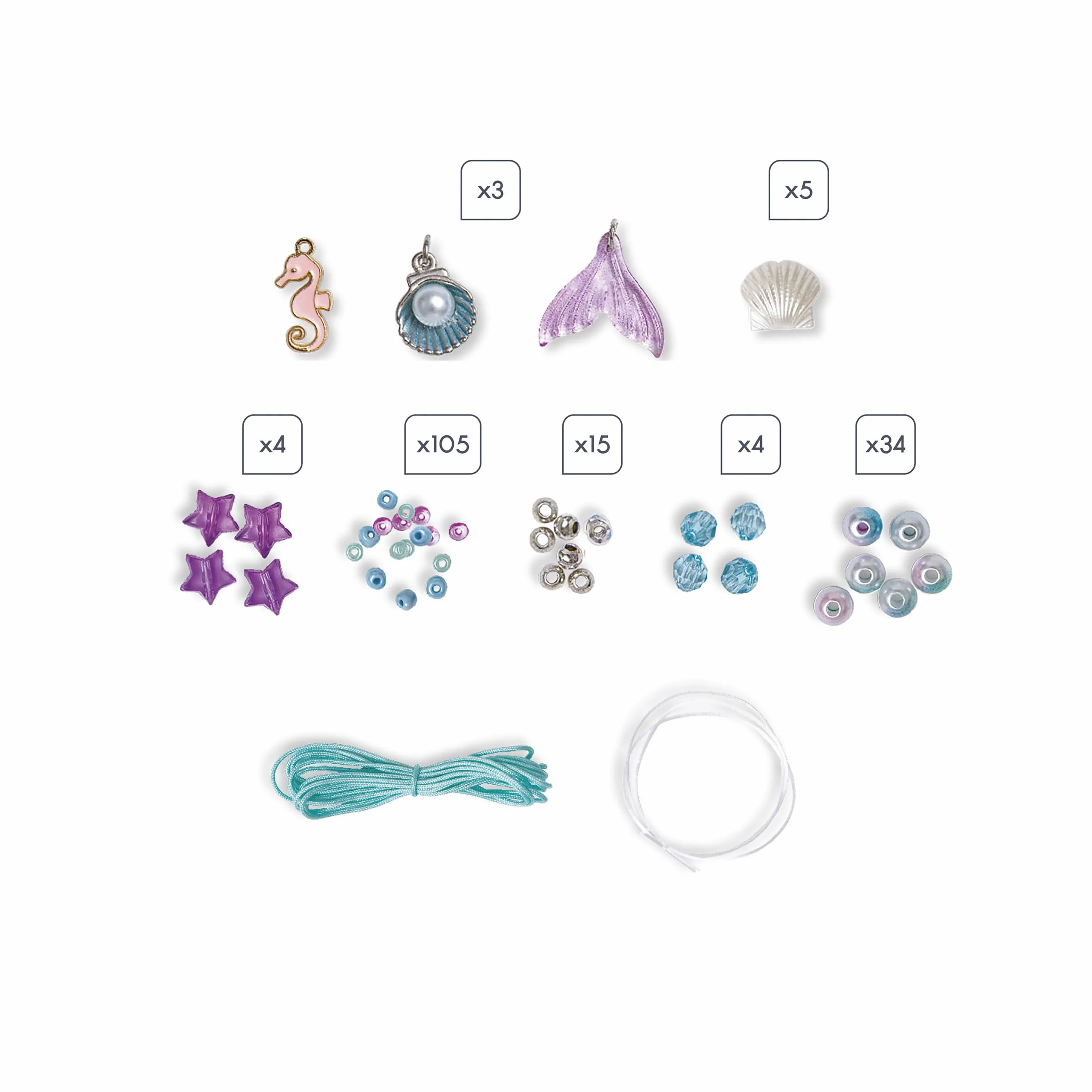 Janod Kit Loisir Créatif Enfant 6 Bijoux Sirènes Motricité Fine Concentration Dès 6 Ans
