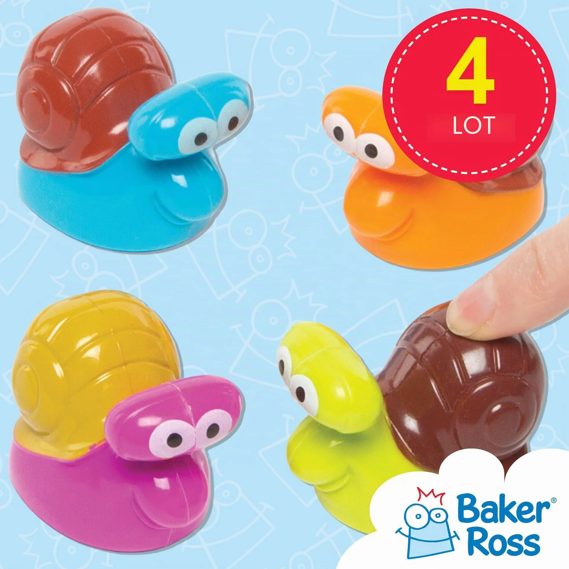 Baker Ross Escargots de course à friction Lot de 4
