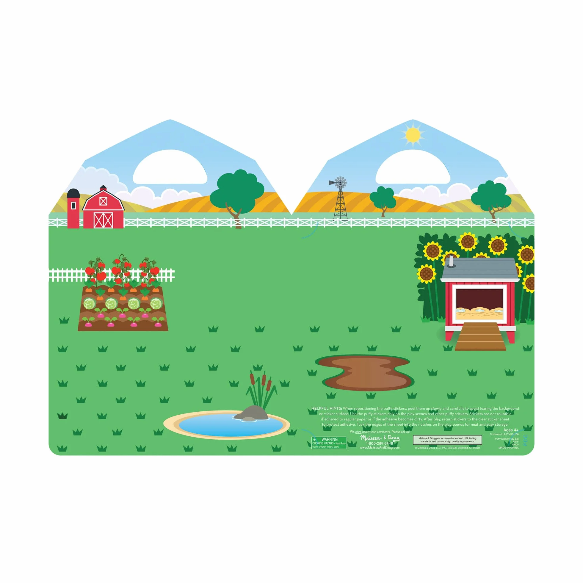Melissa & Doug Kit Autocollants Réutilisables La Ferme Livre D’Activités Stickers Animaux Repositionnables 4 Ans+