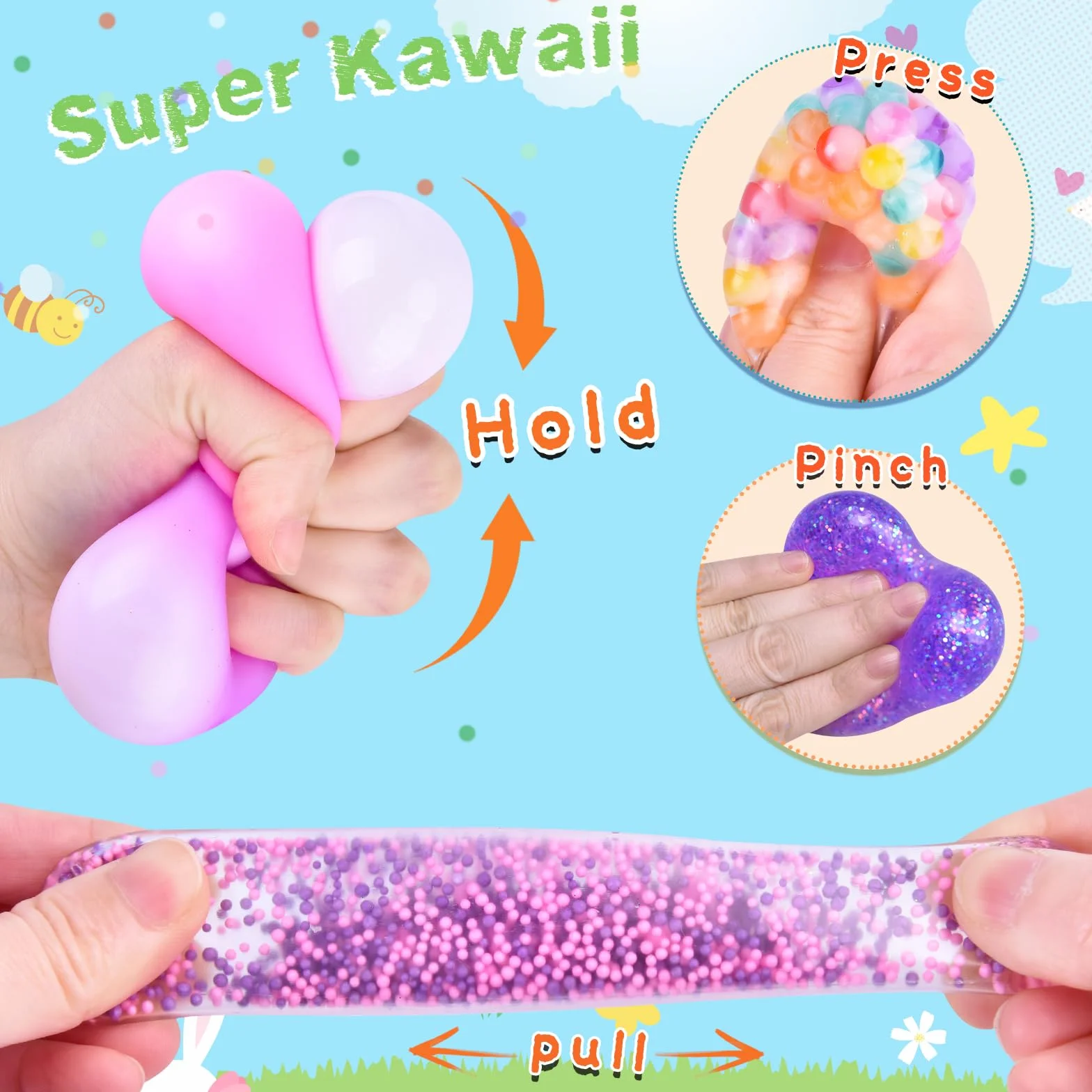 Boules Anti-Stress 14 Pièces Balles De Décompression Jouets Sensoriels pour Enfants Adultes
