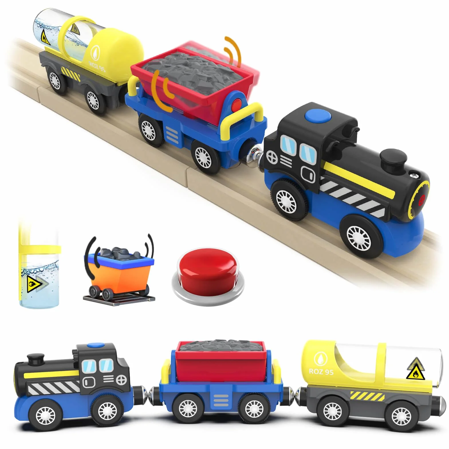 Train de Locomotives à Piles Compatible avec Thomas Brio Jouet Enfant 3-8 Ans