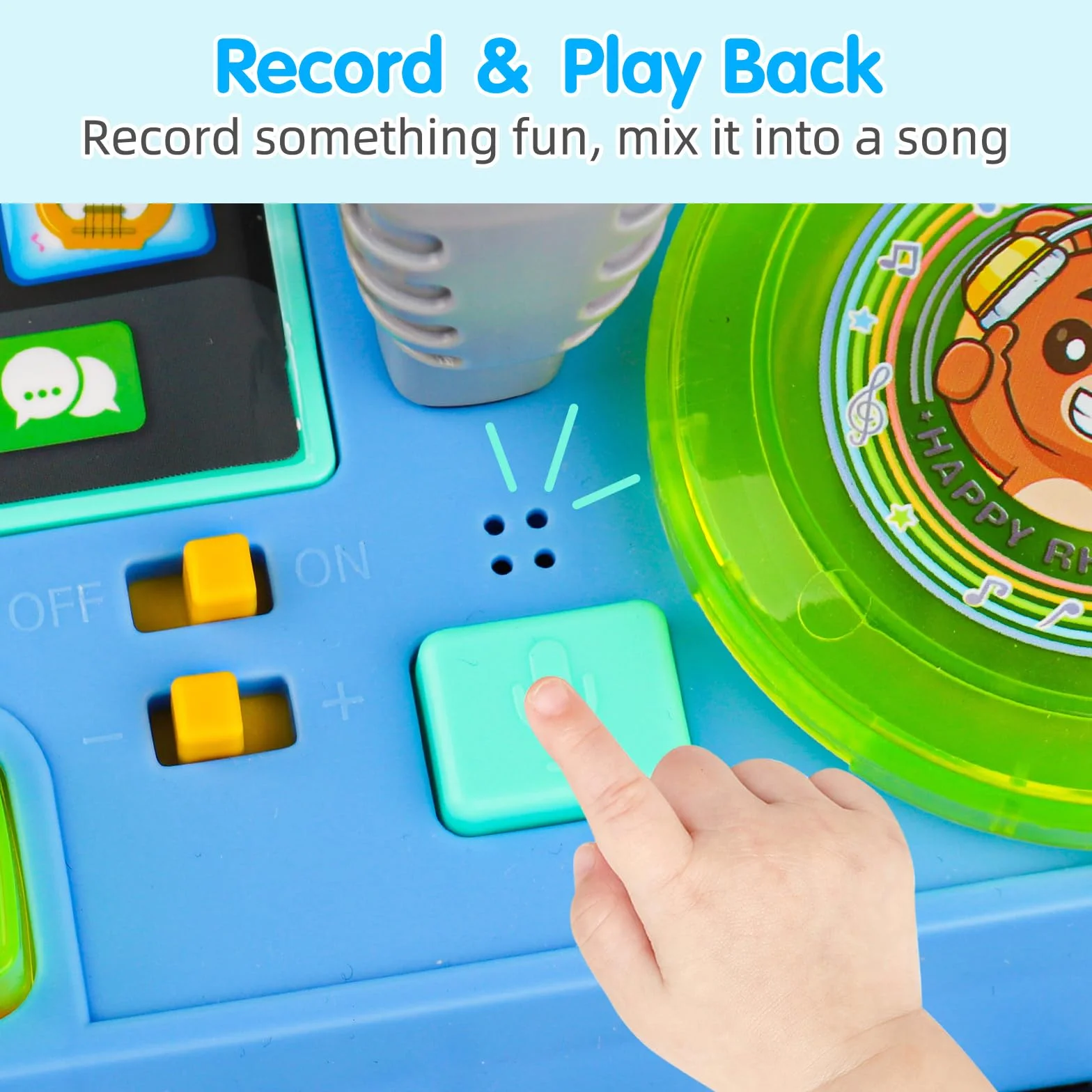Table de Mixage DJ avec Piano Jouet Musical Bebe 3-18 Mois, Table Activite Bebe Platine DJ Jeux Musique Enfant 1-3 Ans