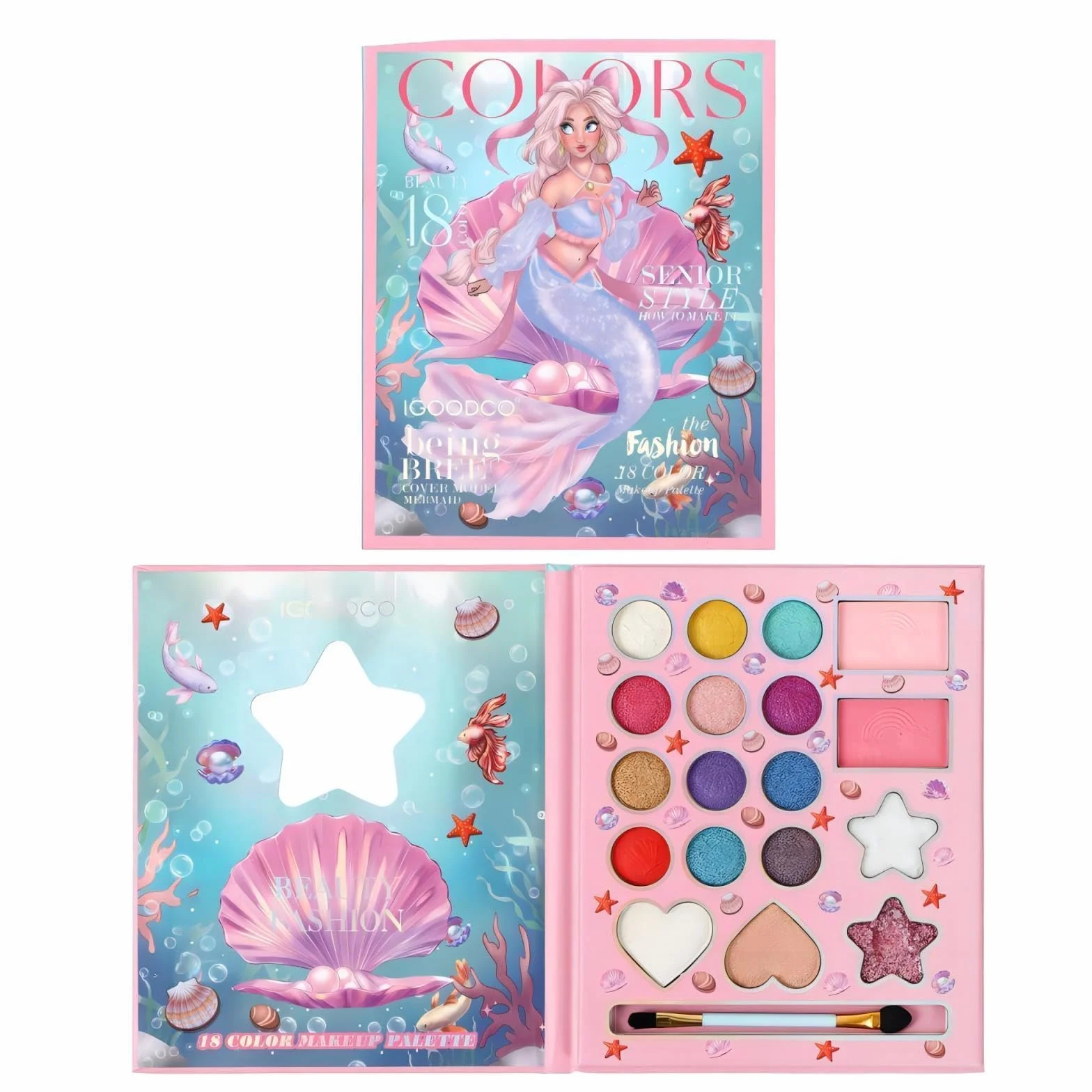 Coffret Maquillage Enfant Non Toxique Lave-Able Halloween Princesse DIY Filles 18 Couleurs