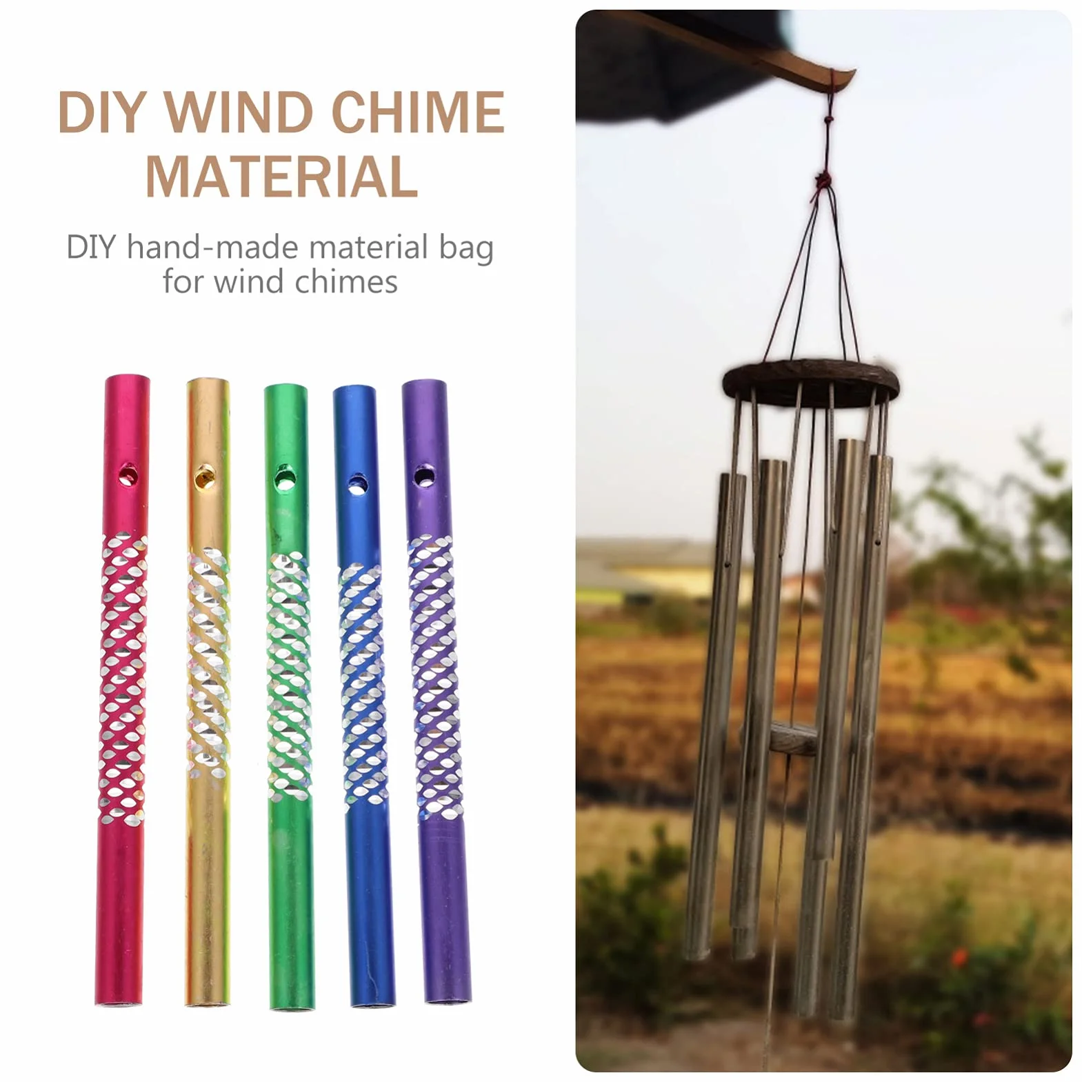 Angoily Bâtons sonores pour Carillon à Vent 150 pièces Tubes en Aluminium vides Kit de pièces