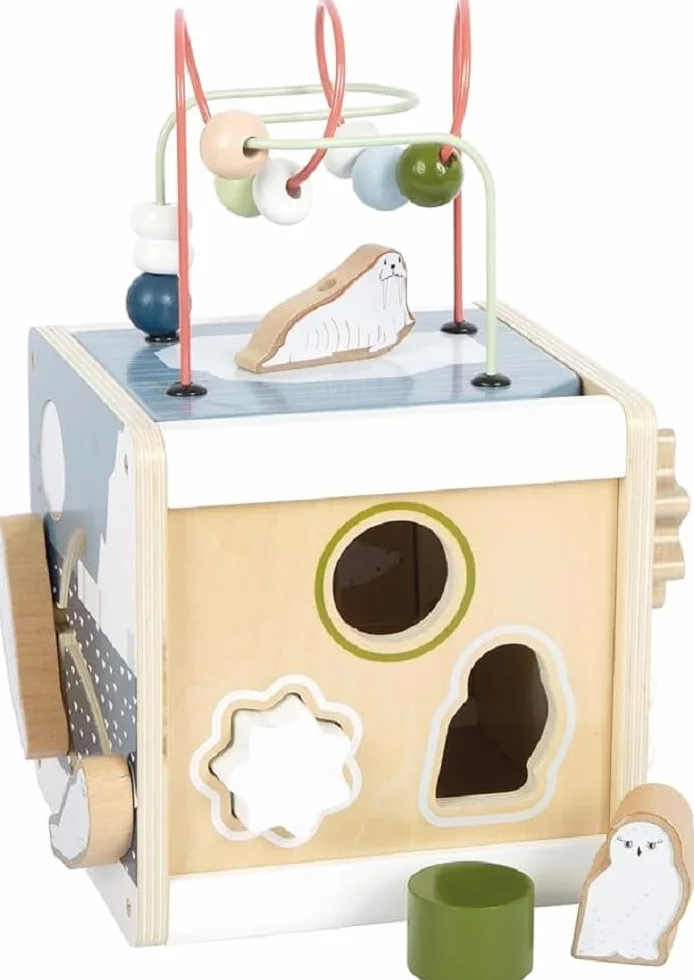 Small Foot Labyrinthe Cube de motricité Arctic Bois certifié FSC 100% 12 Mois Blanc