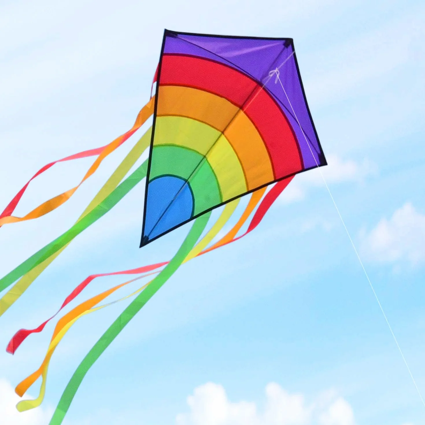 Cerf Volant Enfant Adulte Diamant Rainbow Eddy Facile à Piloter Jeux Plage