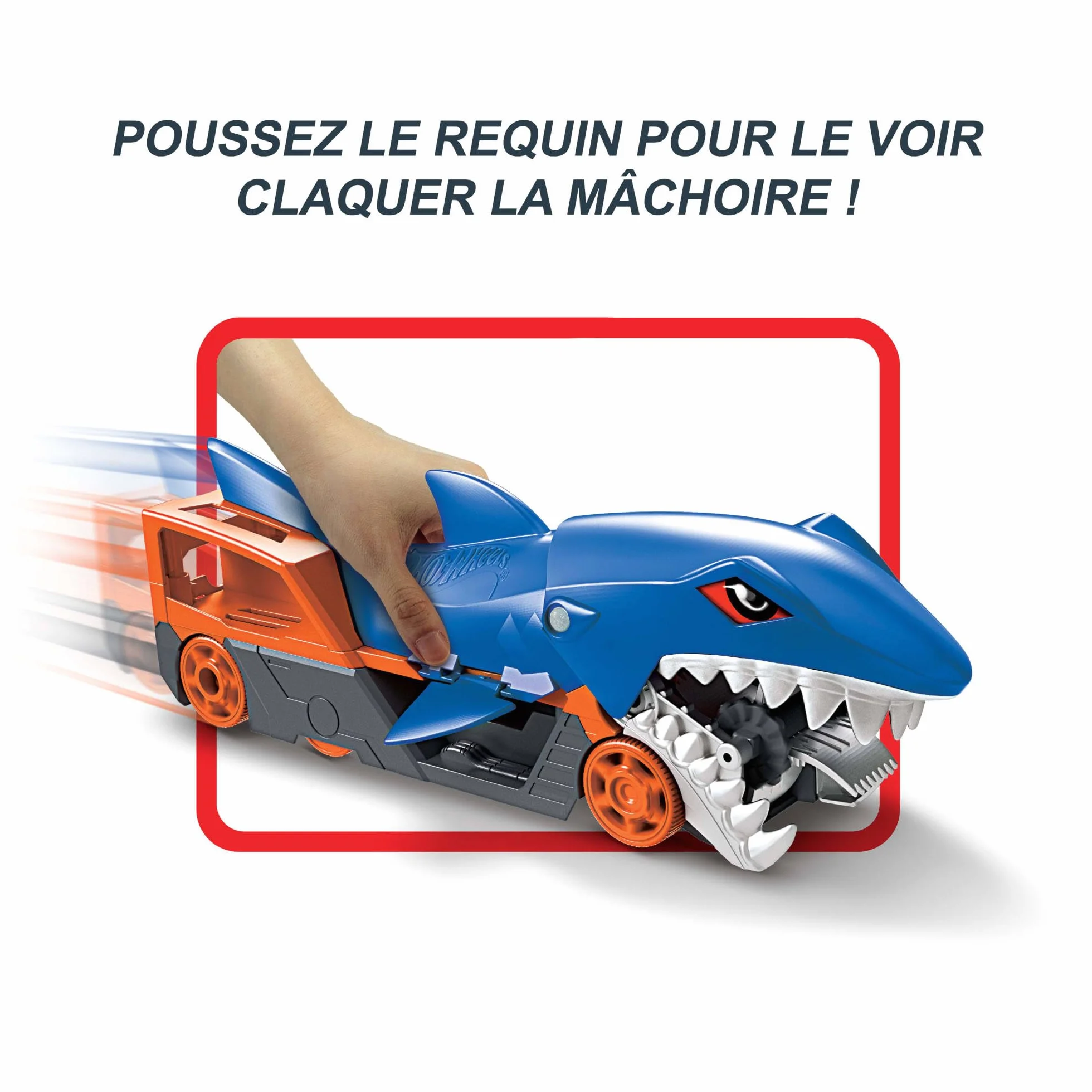 Hot Wheels City Requin Transporteur Camion Qui Avale Les Petites Voitures Contenir Jusqu'à 5 Véhicule Inclus Jouet Enfant GVG36