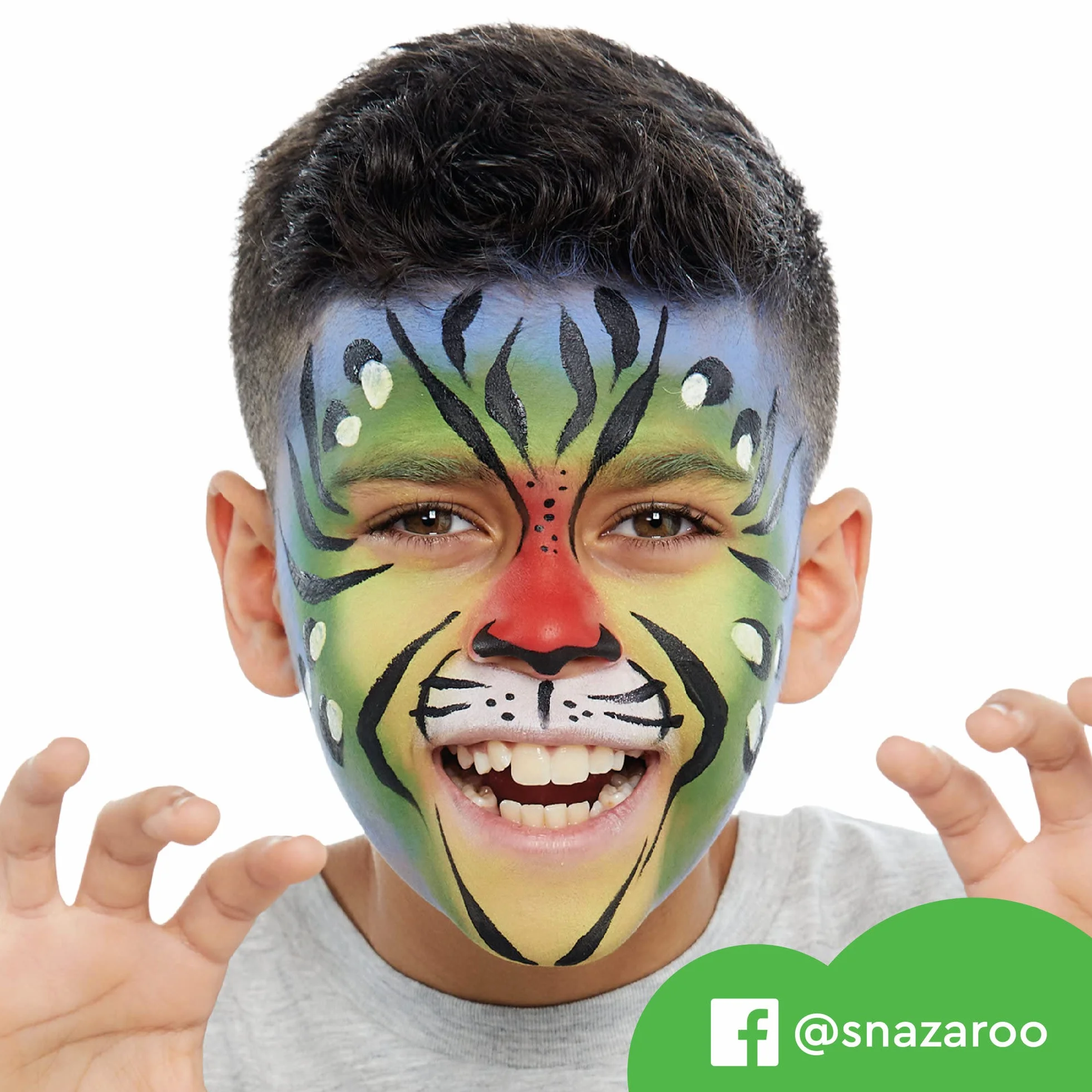 Snazaroo Animal World Palette de peinture visage 8 couleurs à base d'eau lavable