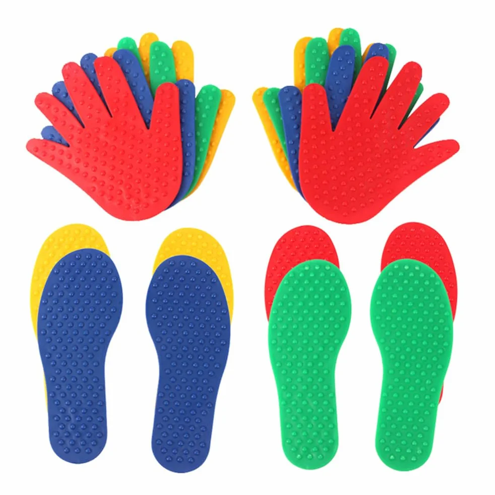 Empreintes de Pieds et de Mains Colorées Antidérapantes Montessori pour Enfants