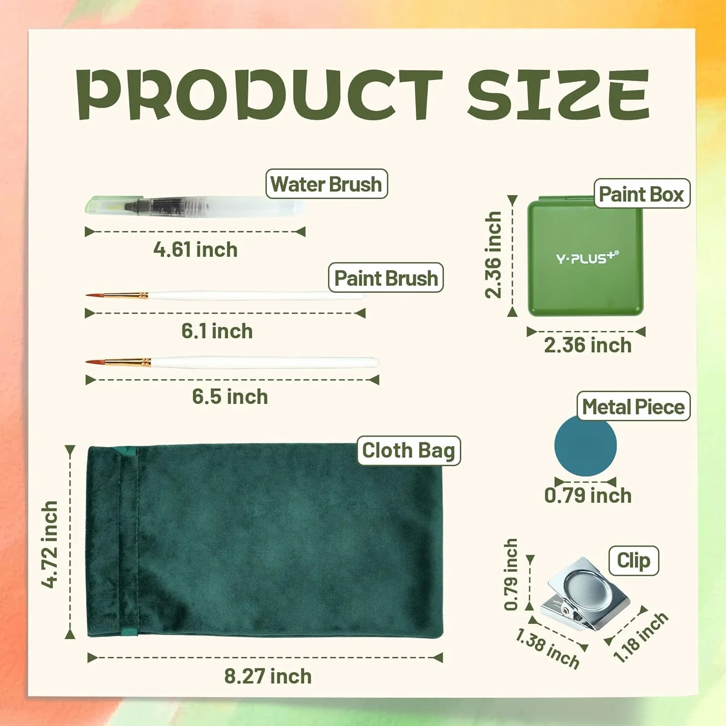 YPLUS Kit de peintures aquarelles : boîte de peinture à l'eau compacte pour débutants et professionnels
