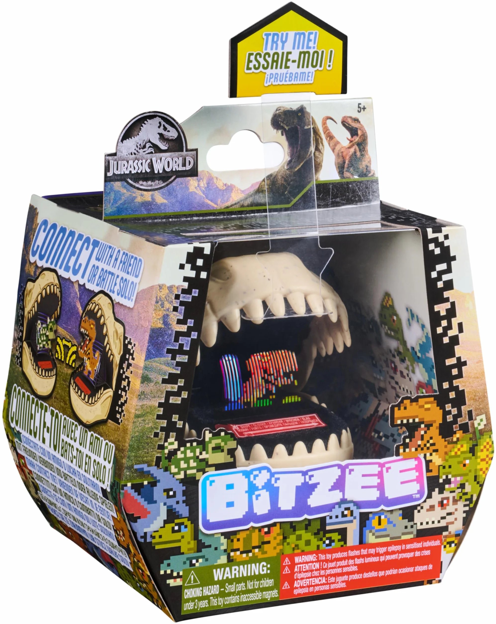 Bitzee Jurassic World Animal Interactif 25 Dinosaures Digitaux 3D Toucher Boîtier Connectable Sons Réactions Jeux Enfant 5+