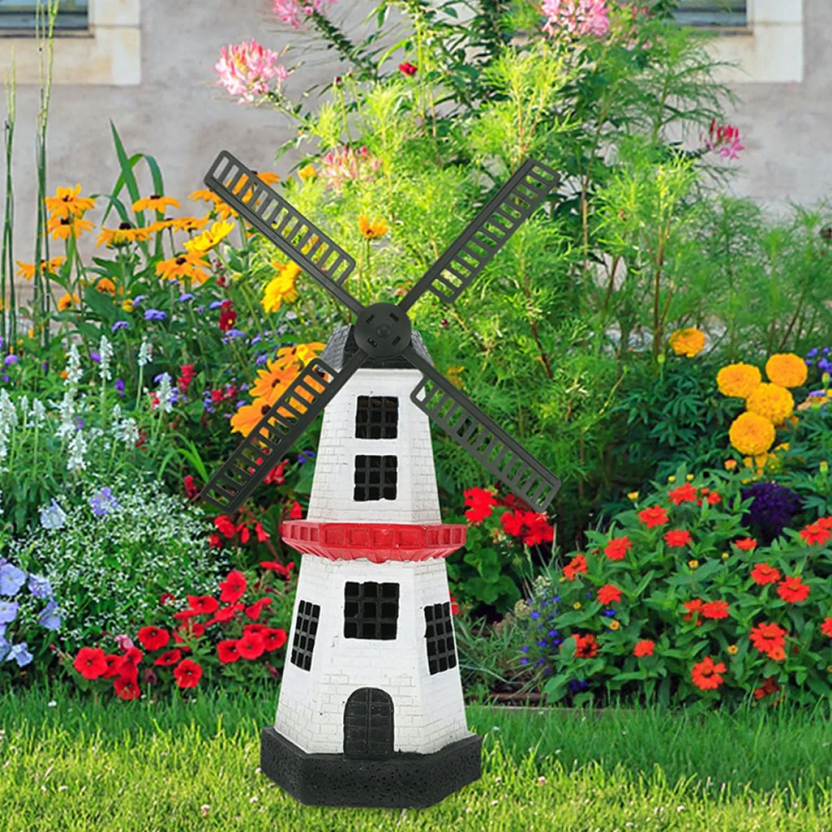 Pales D'hélice en Résine Noire pour Moulin à Vent de Jardin, 4 Pièces, Accessoires de Décoration Extérieure