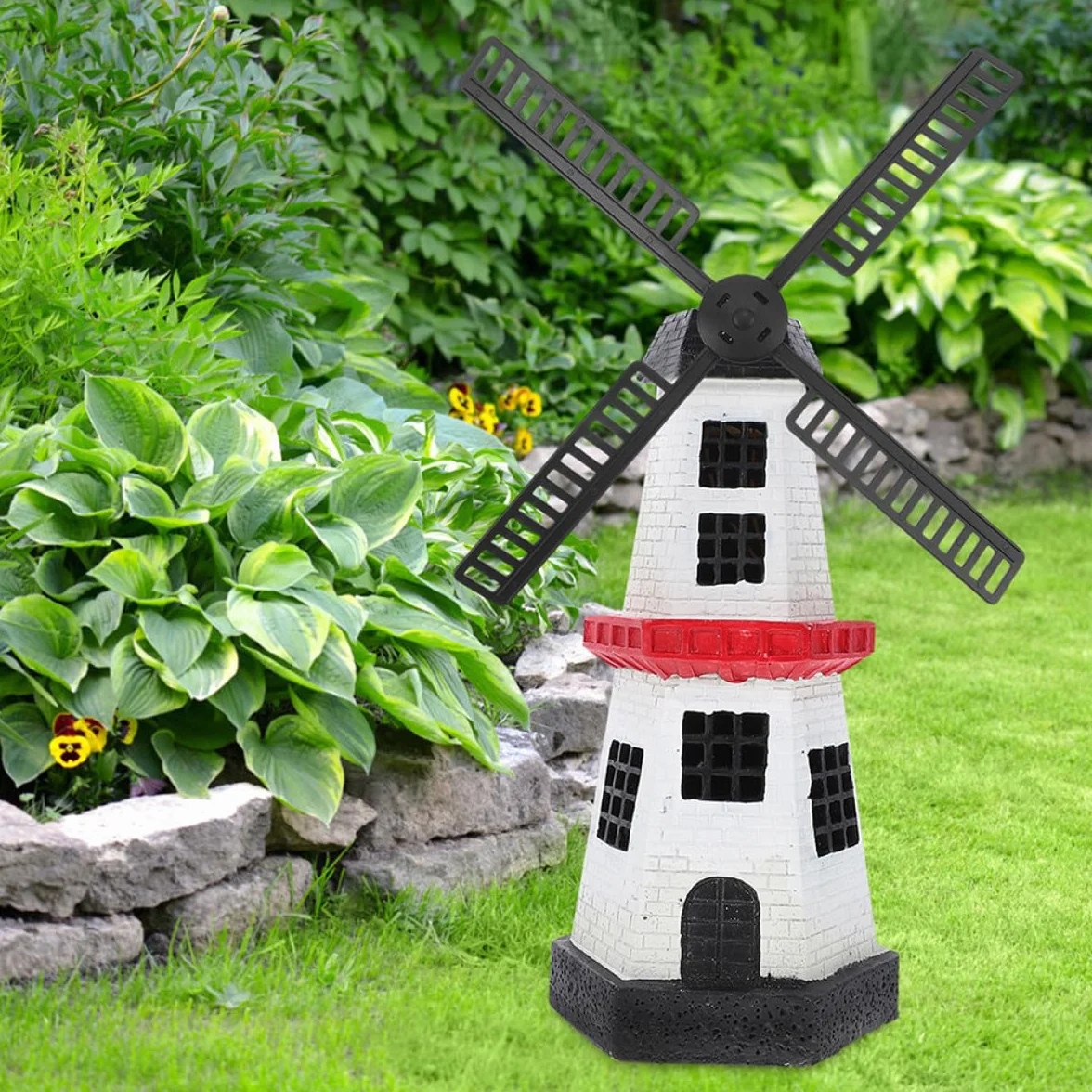 Pales D'hélice en Résine Noire pour Moulin à Vent de Jardin, 4 Pièces, Accessoires de Décoration Extérieure
