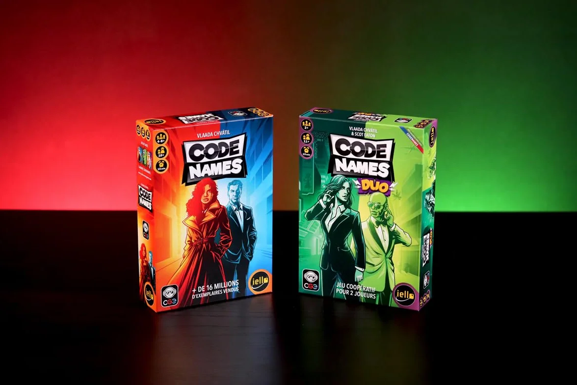 IELLO Codenames Duo Nouvelle Édition – Jeu de Société Coopératif d’Association d’Idées Version Française pour 2 Joueurs 15 Min Dès 11 Ans