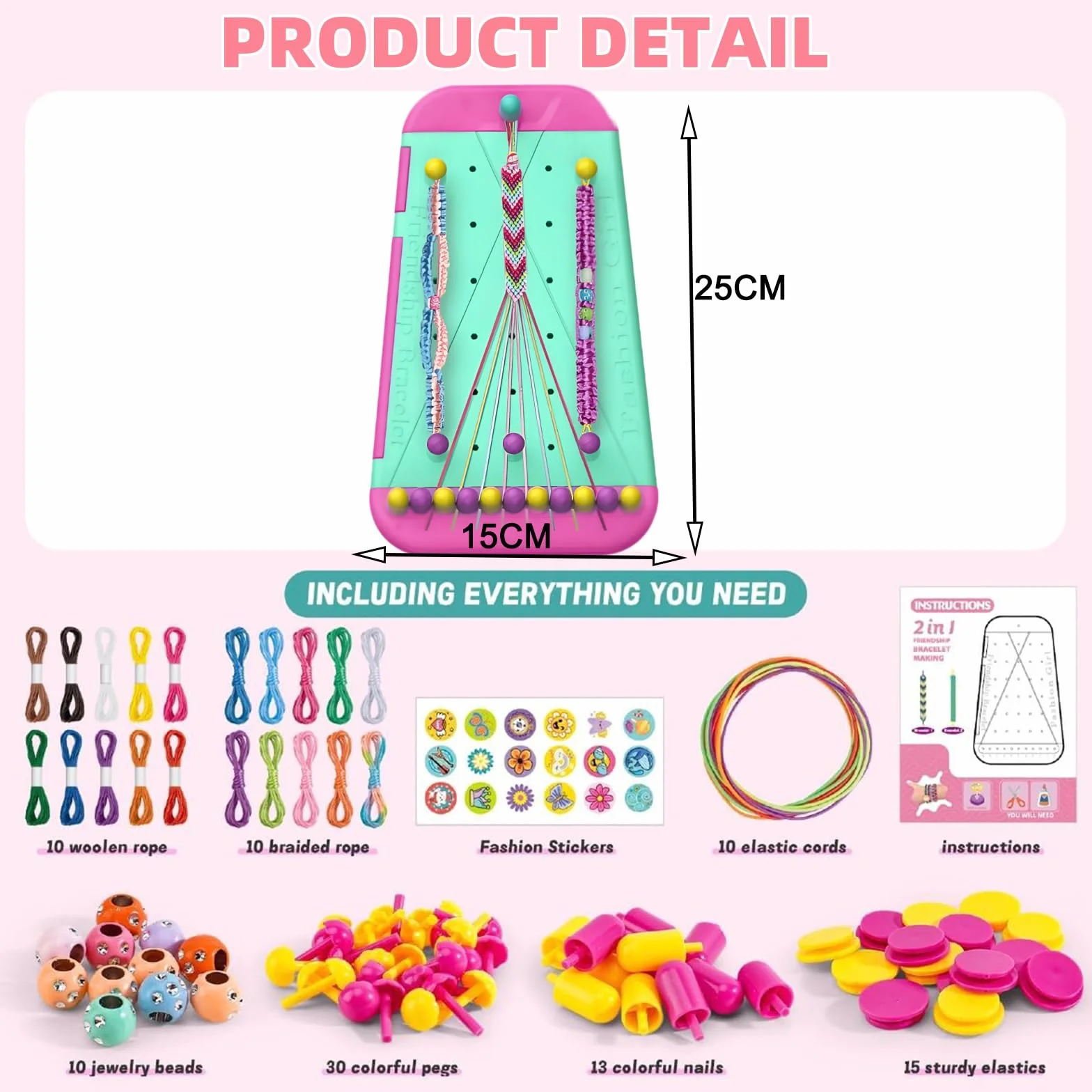Kit Bracelet Brésilien pour Enfants 8-12 Ans, Fabrication de Bracelets d'Amitié Filles Cadeaux Noël Anniversaire
