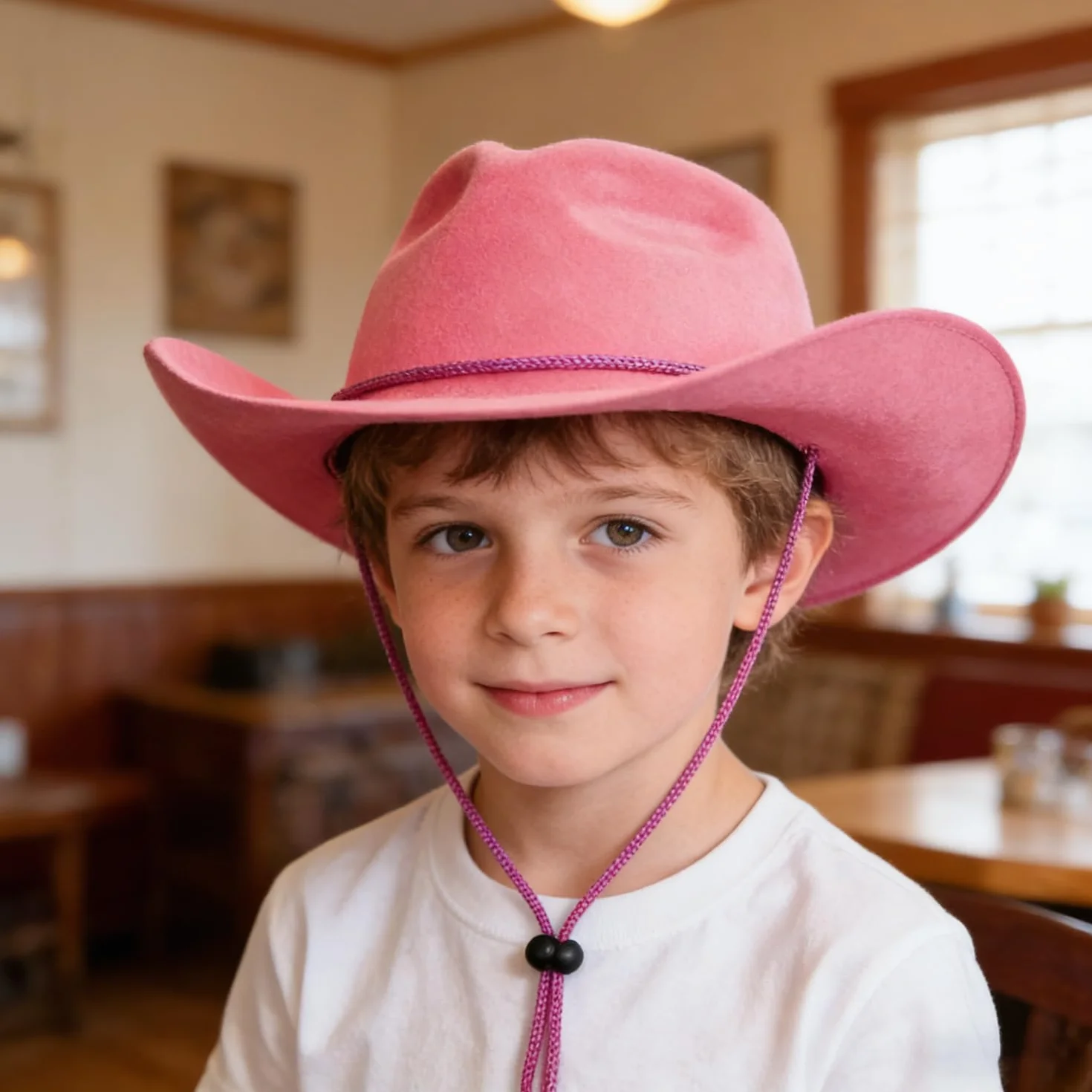 Chapeau de Cowboy en Feutre avec Cordon de Serrage Réglable