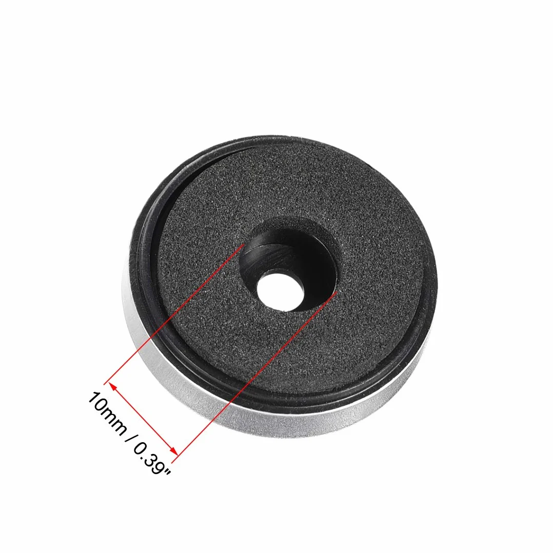 Sourcing Map 8Pcs D30xH8mm Plastique Pieds Anti-Vibration Base Tampon Chevalet pour Haut-Parleur Guitare Amplificateur HiFi Argenté