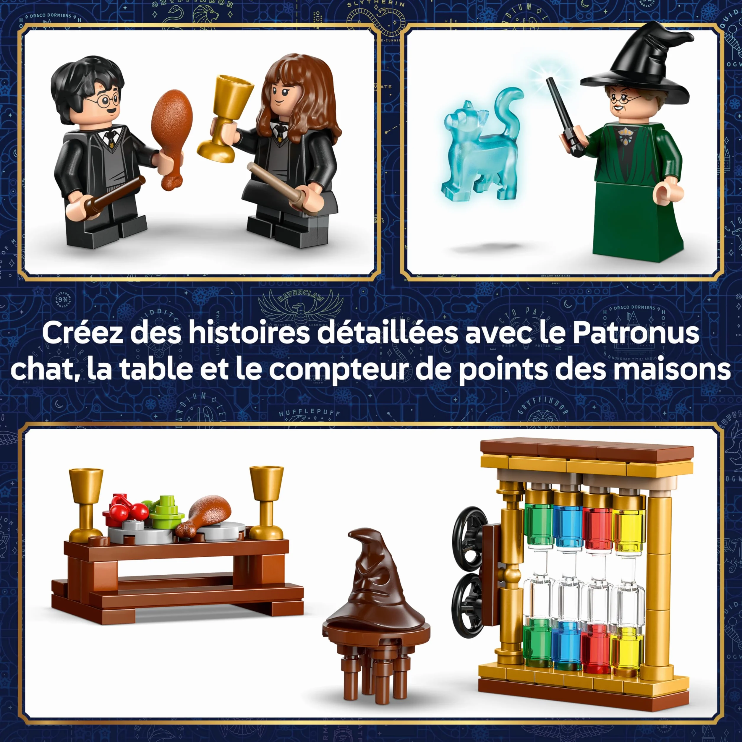 LEGO Harry Potter Le Château de Poudlard : la Cérémonie du Choixpeau Magique 76460 Jouet Minifigurine Hermione Baguettes Magiques Cadeau 7 Ans