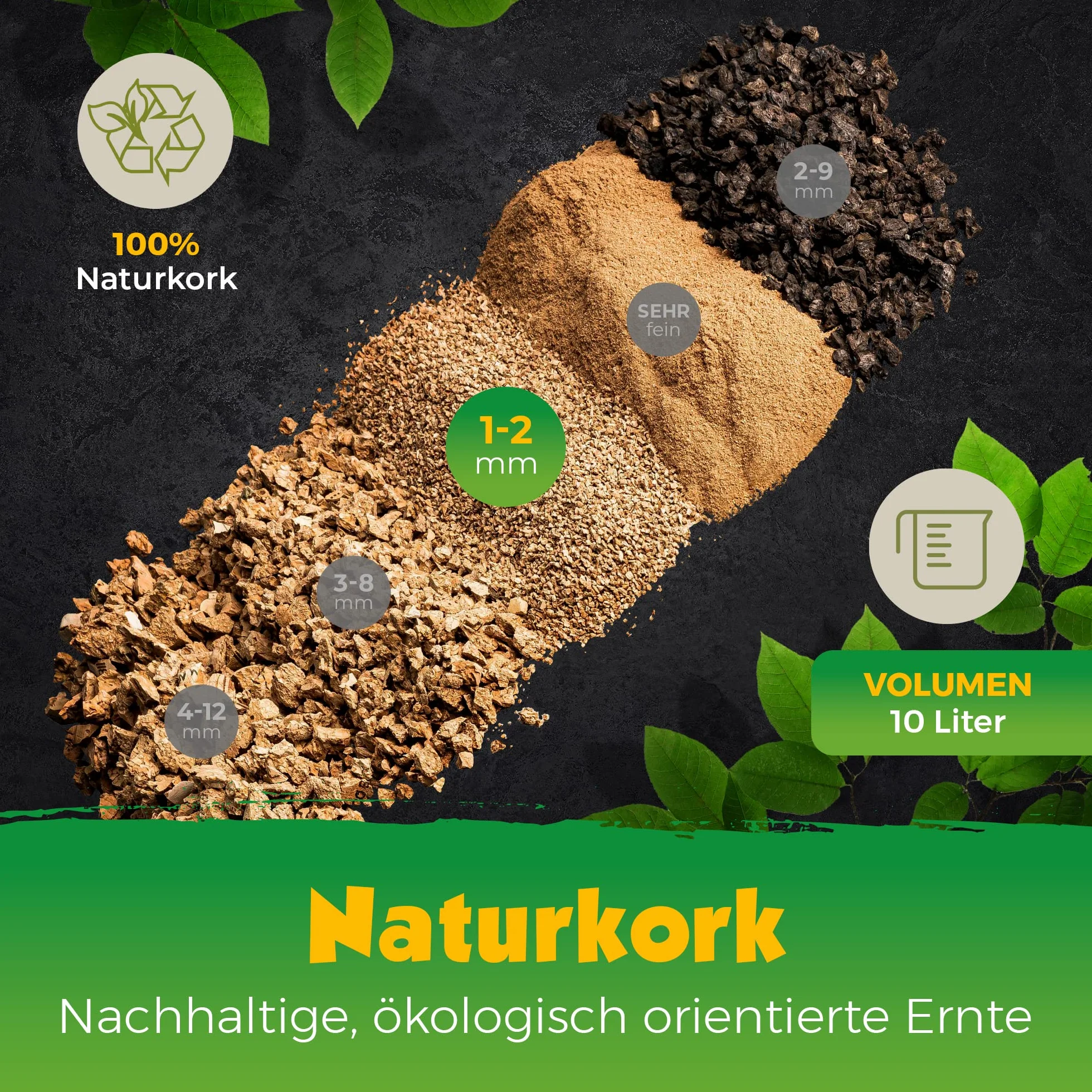 Granulés de Liège Kork-Deko 1-2 mm 10 l Terrarium Bricolage Modélisme