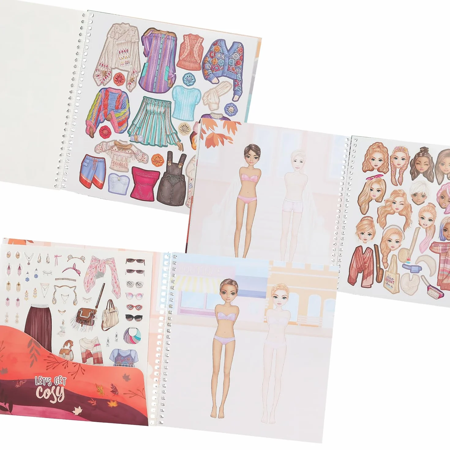 Depesche TOPModel Cosy Livre d'autocollants 24 pages 11 feuilles stickers tenues