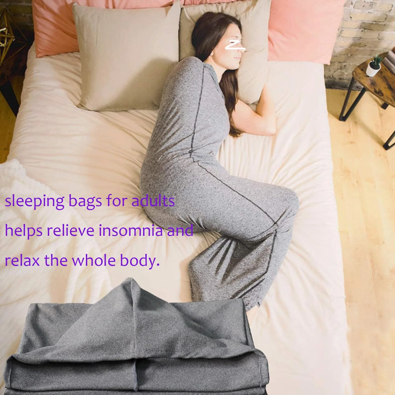 Sac de couchage de compression pour adultes – Couverture portable légère pour stress et anxiété, tissu extensible respirant