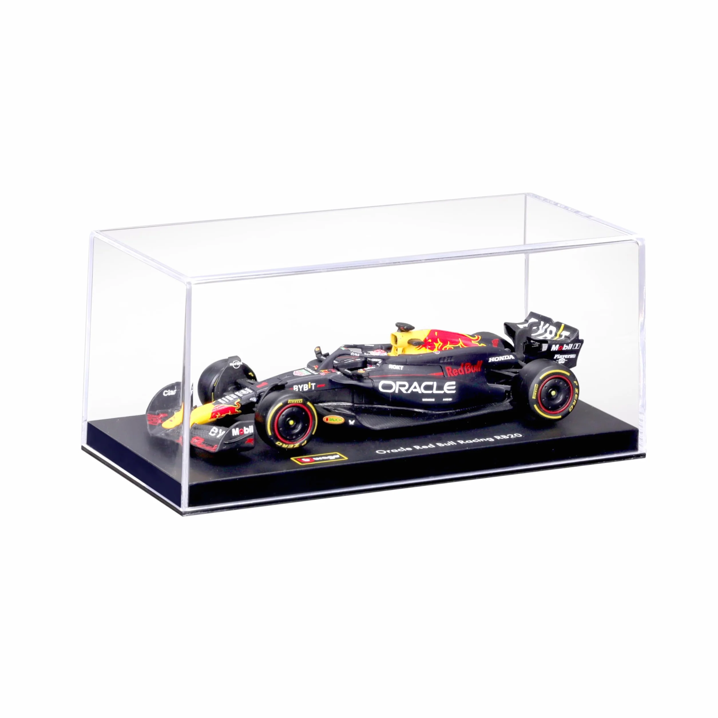 Bburago F1 Red Bull Racing RB20 n°1 Verstappen 1:43 modèle réduit avec casque et vitrine 2024