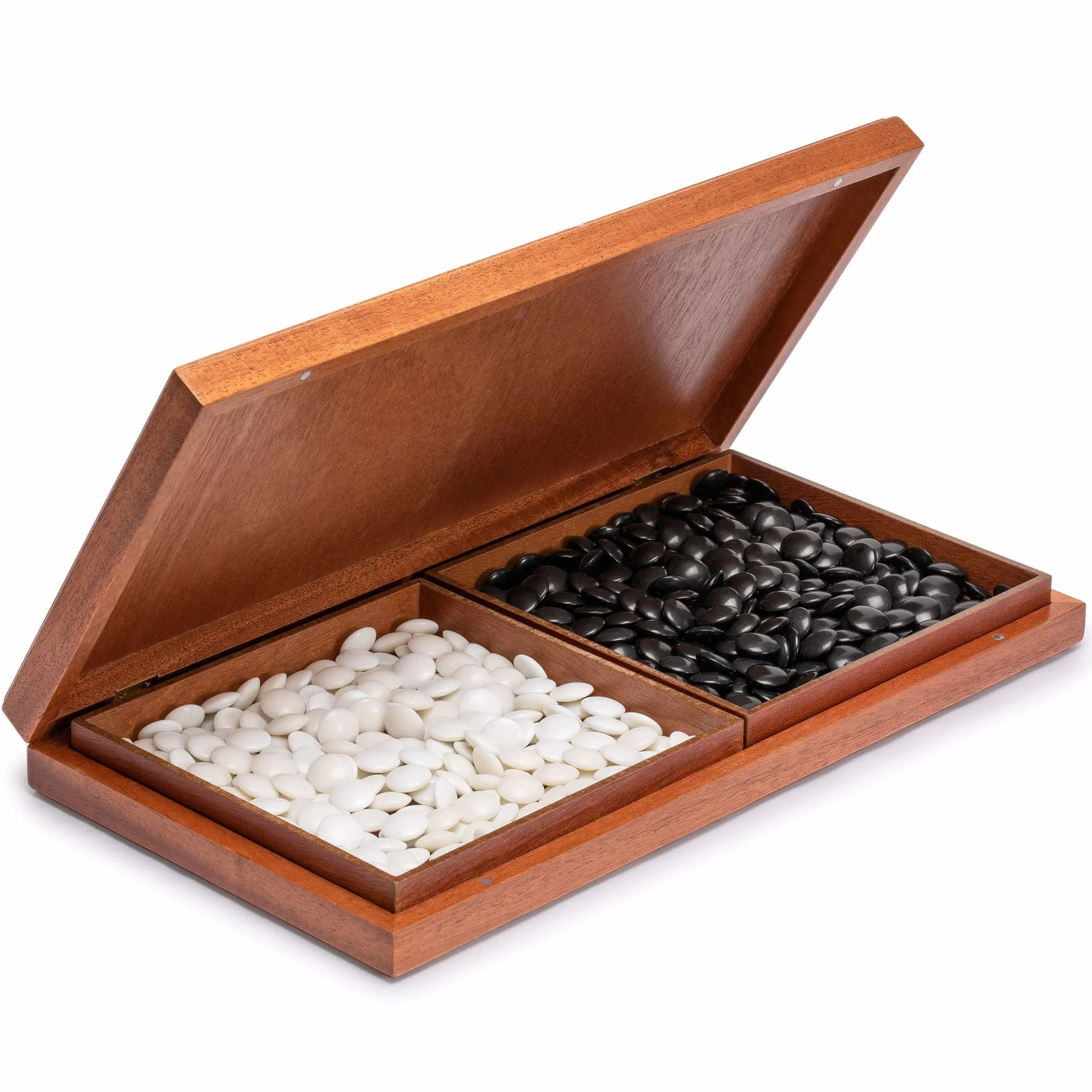 Yellow Mountain Imports Rosewood 2.6-Centimeter Folding Go Game Set Board with Double Convex Melamine Stones - Classic Strategy Board Game (Baduk/Weiqi)