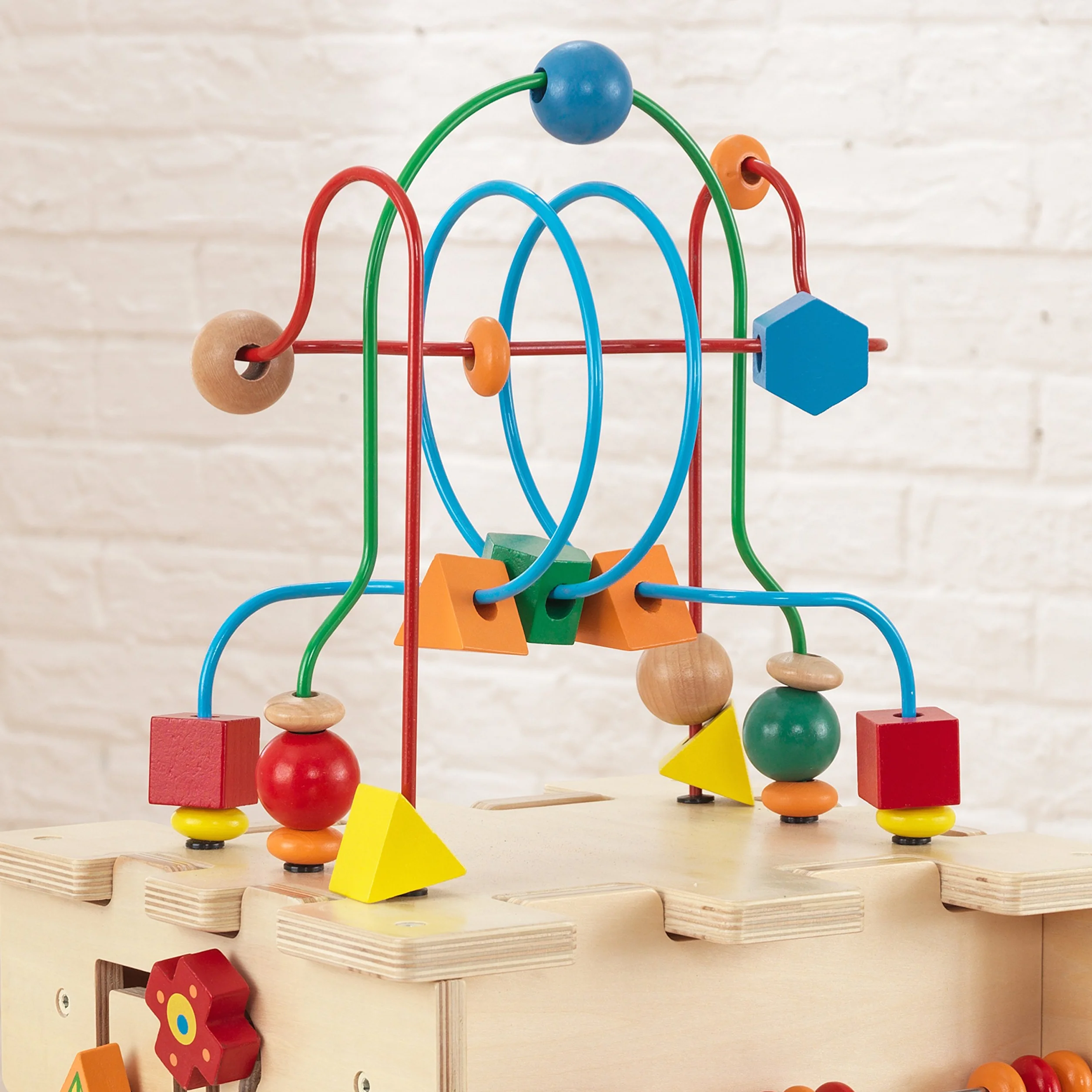 KidKraft Cube d'Activité Bébé Deluxe en Bois, Centre éducatif avec Labyrinthe de Perles et tri, Jouets d'Activité et de Développement 1 Ans