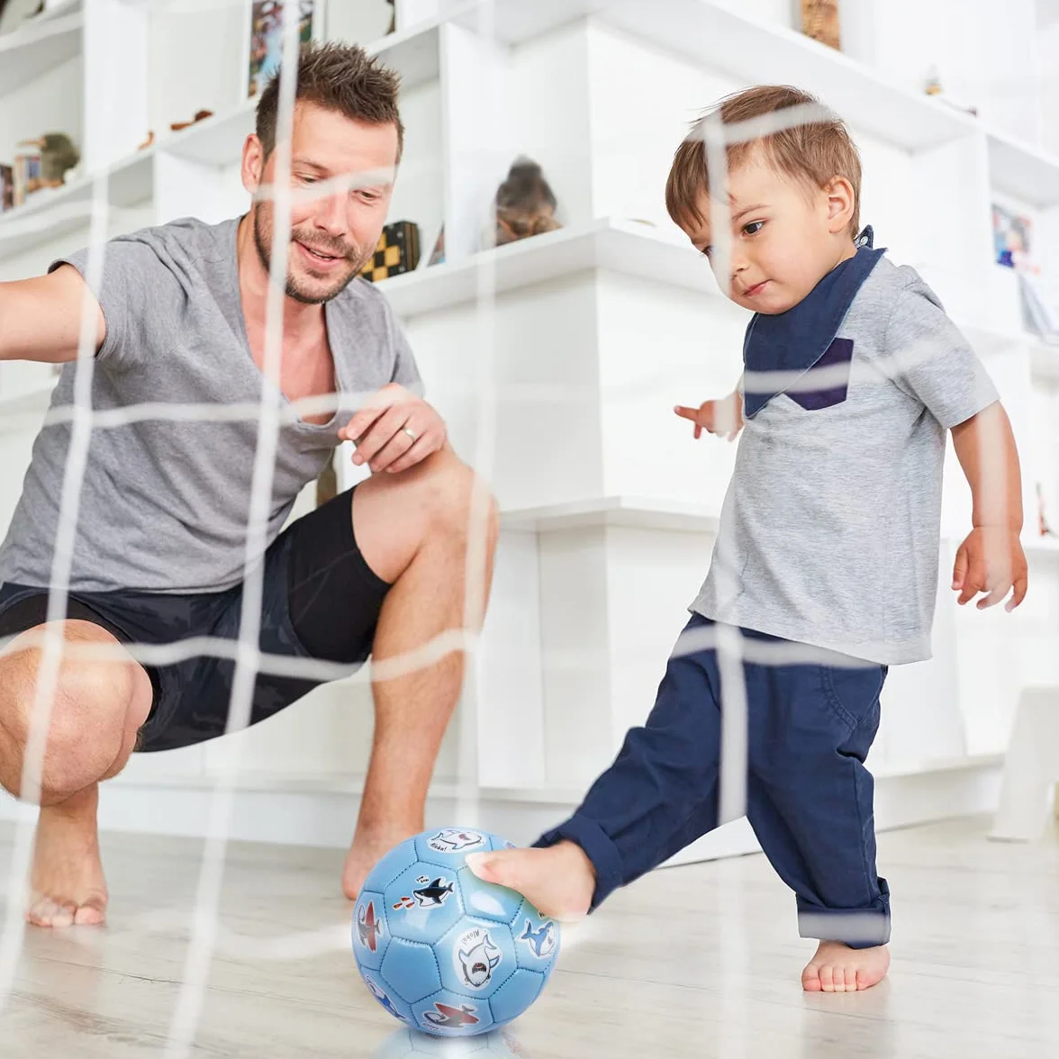 U&C Planet Ballon de Foot Taille 2 pour Enfants avec Pompe – Motif Animal, Jeu Intérieur Extérieur