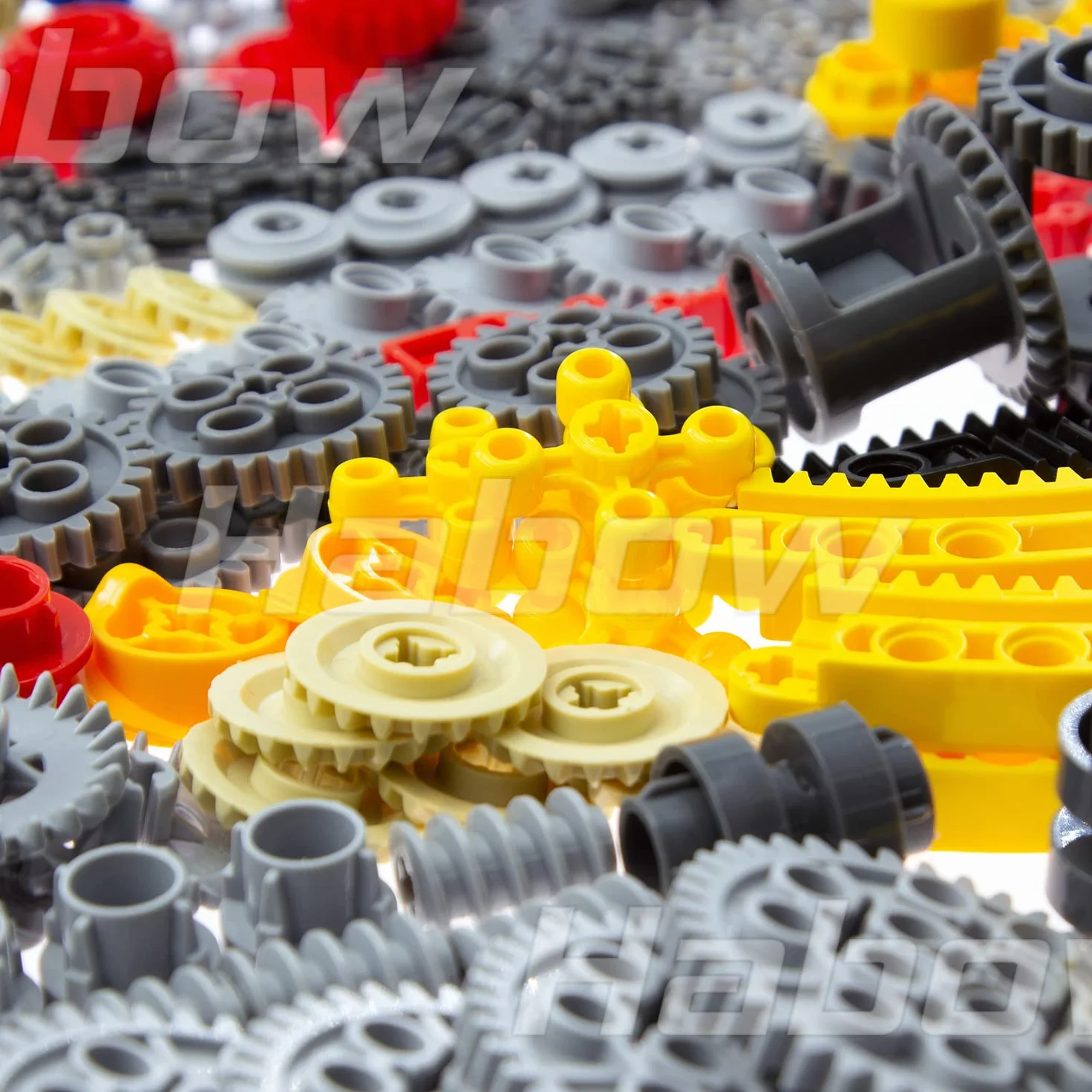 Habow 233pcs Technic-Parts Gears Axle-Pin-Connector Compatible avec Marques de Blocs de Construction Grand Public Cam Worm Cogs Gears Steering Parts Kit