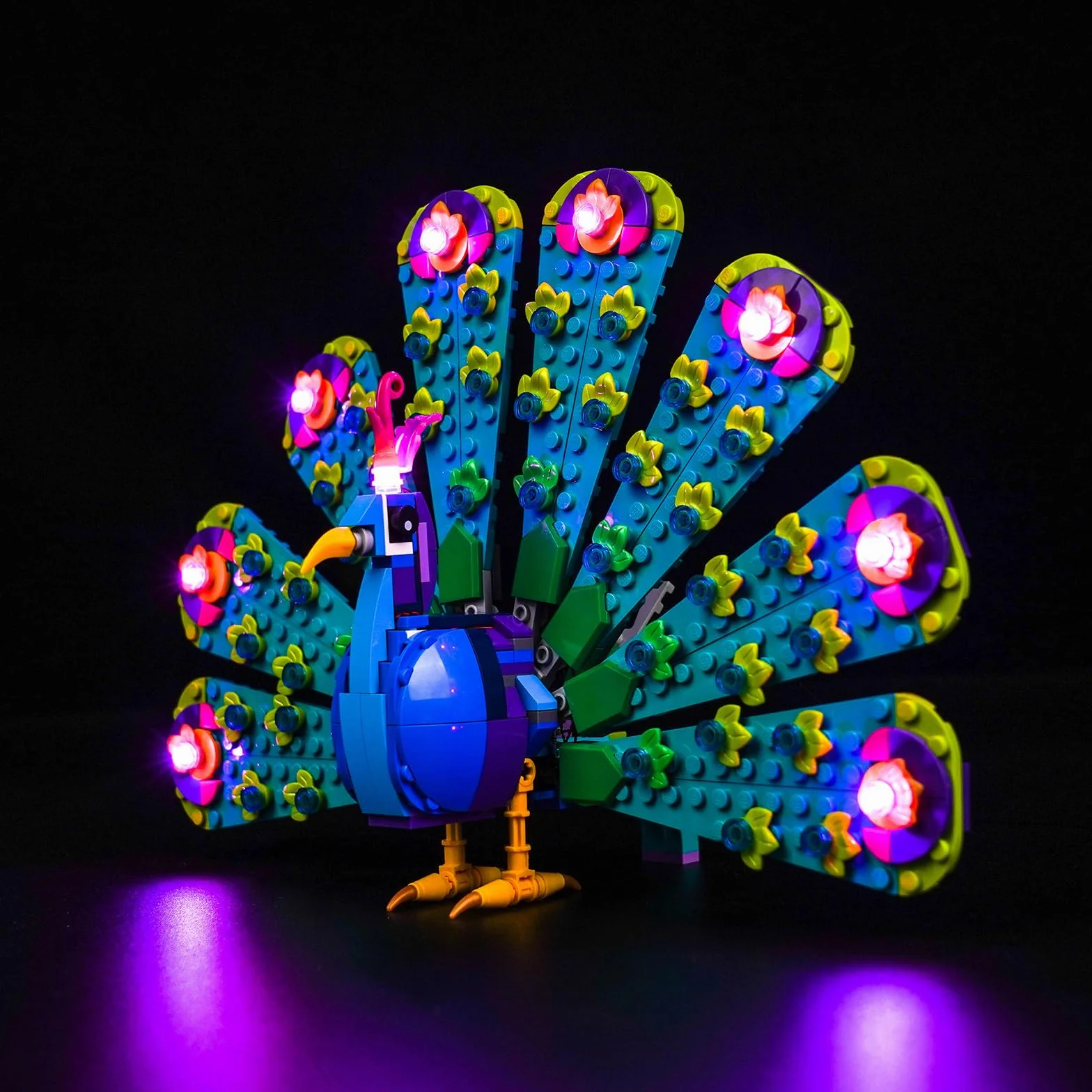 BrickBling Jeu de lumières LED compatible avec Lego 31157 Le paon exotique