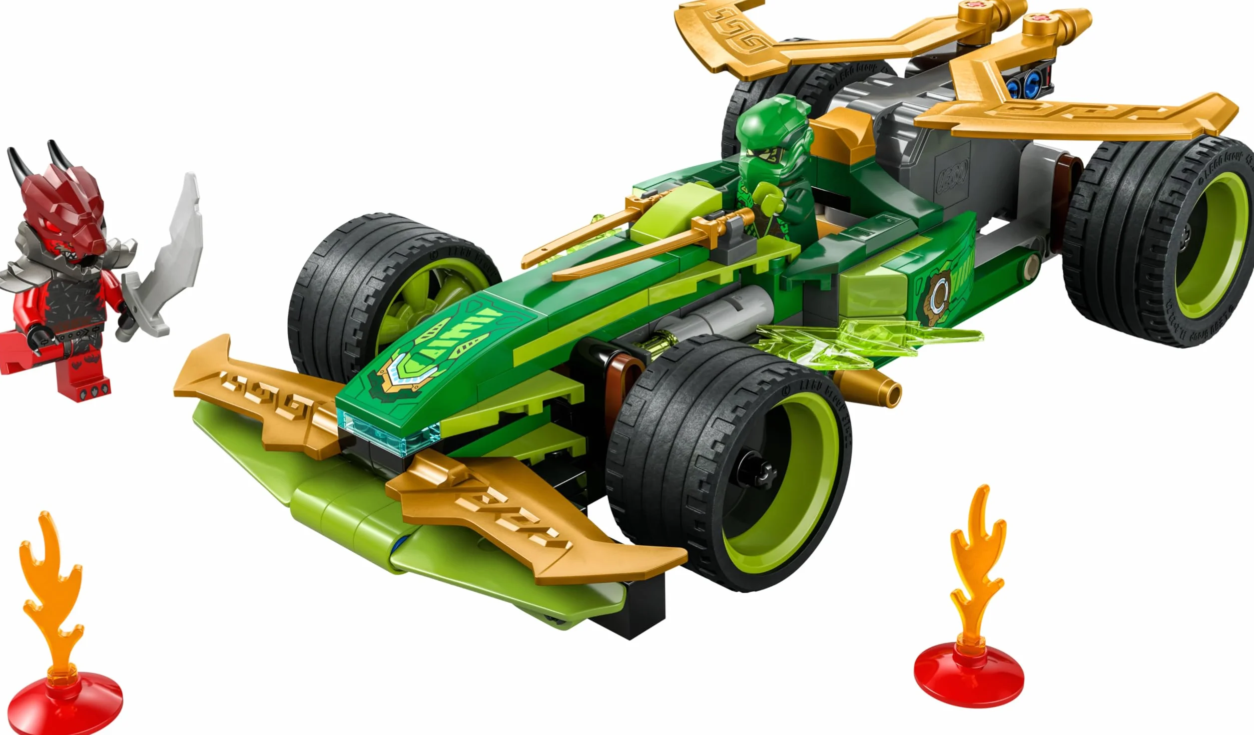LEGO Ninjago Voiture de Course à rétrofriction Lloyd - Véhicule Sport à Construire avec 2 Minifigurines - Cadeau garçon 7 Ans 71828