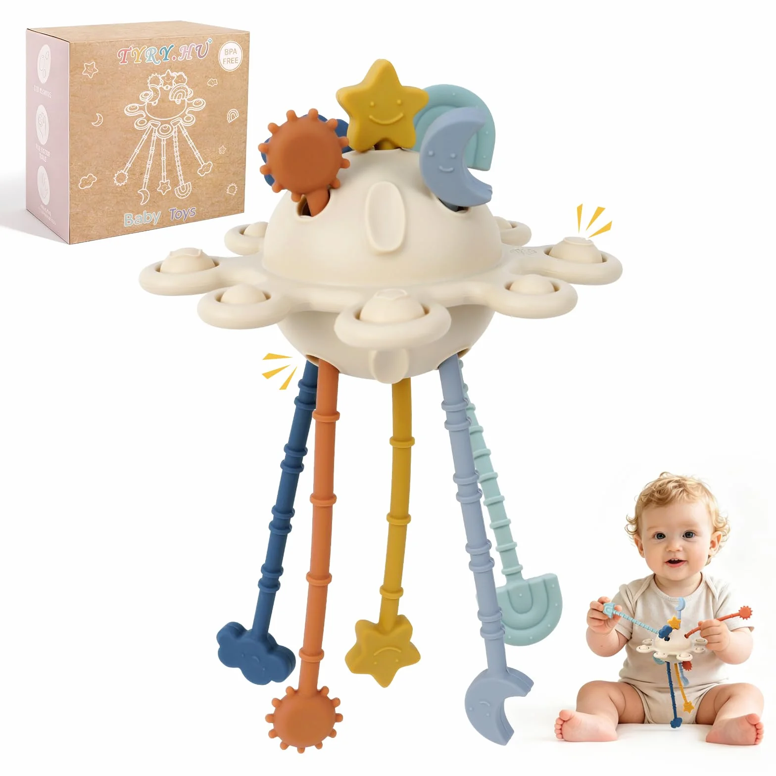 Jouets Sensoriels en Silicone Bebe Jouets D'éveil Jouet Éducatif Apaisant pour Enfants 18 Mois