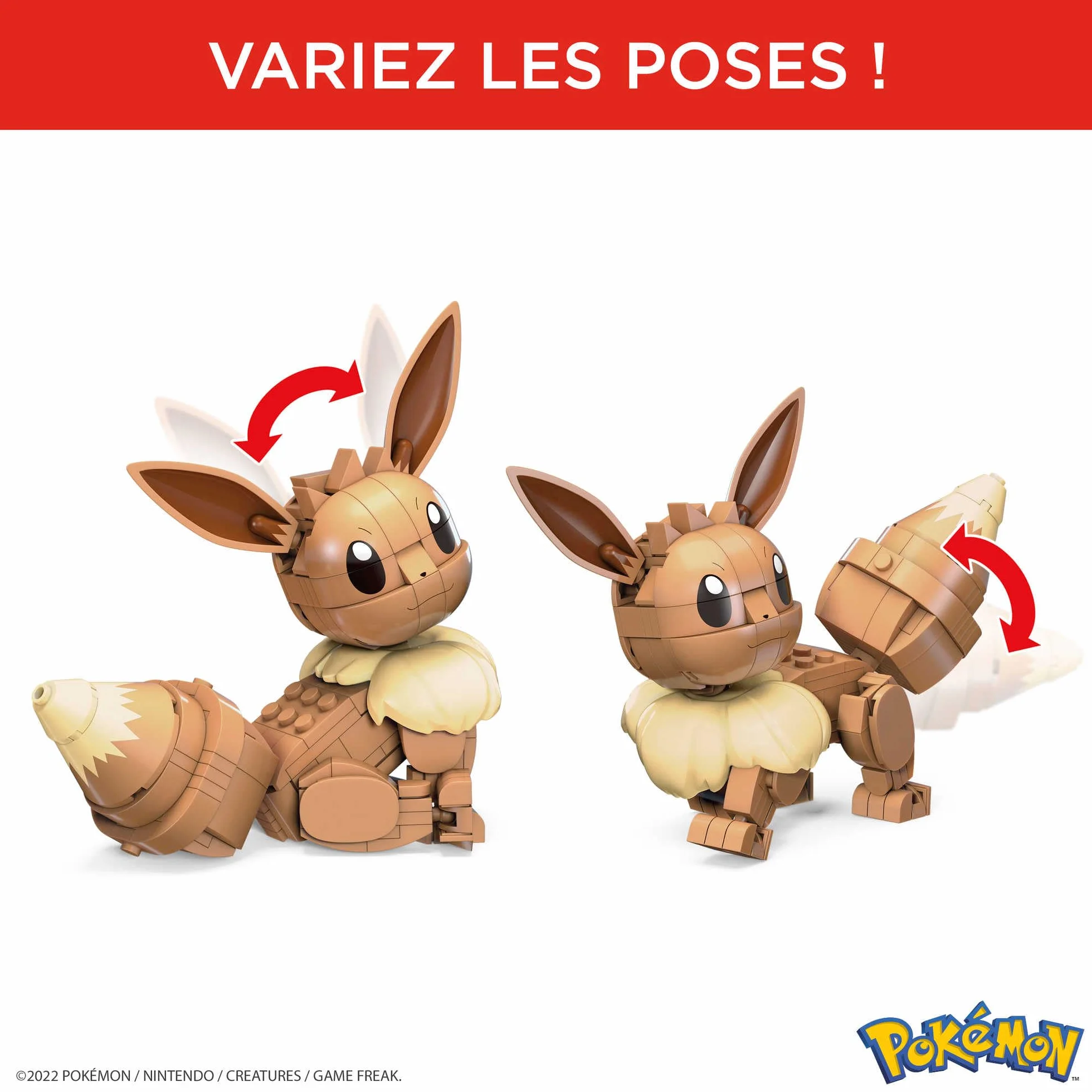 MEGA Pokémon Figurine Action Évoli Articulée 6 cm 215 Pièces Jeu De Construction Modèle À Collectionner HDL84